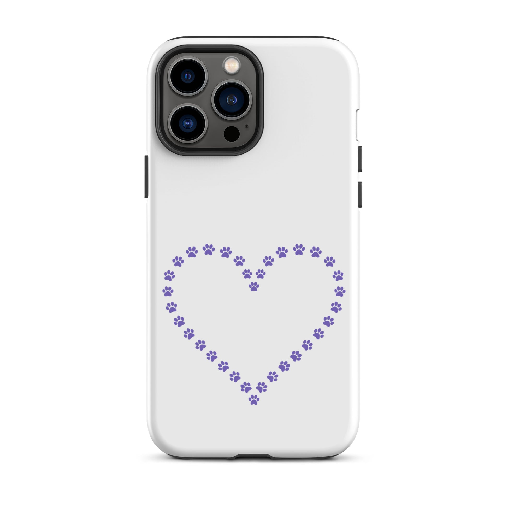 Phone Case for iPhone with cute paw print heart design, perfect for pet lovers and animal-themed style, offers durable protection.