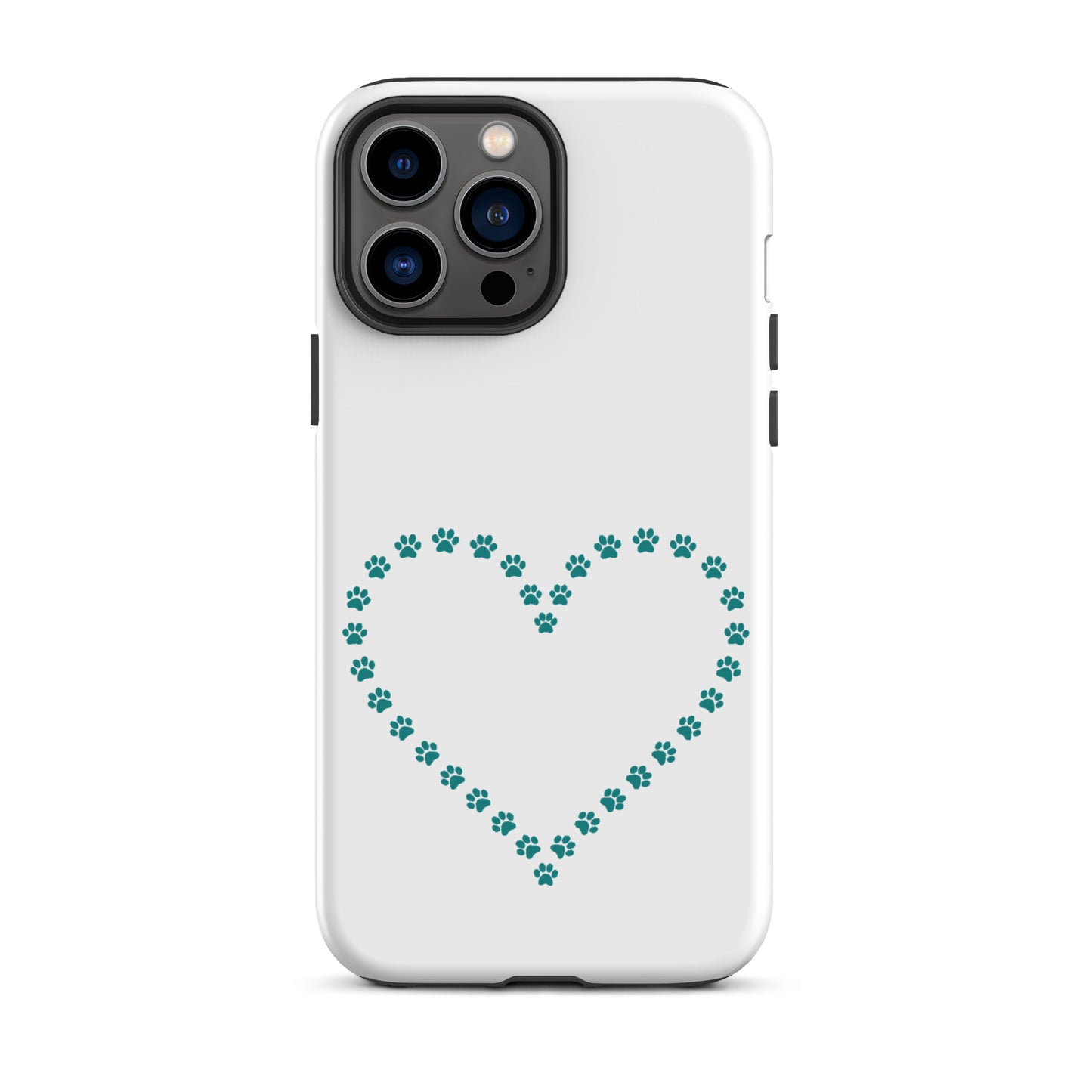 Phone Case for iPhone with Cute Paw Print Heart Design, perfect for pet lovers and animal enthusiasts seeking style and protection.
