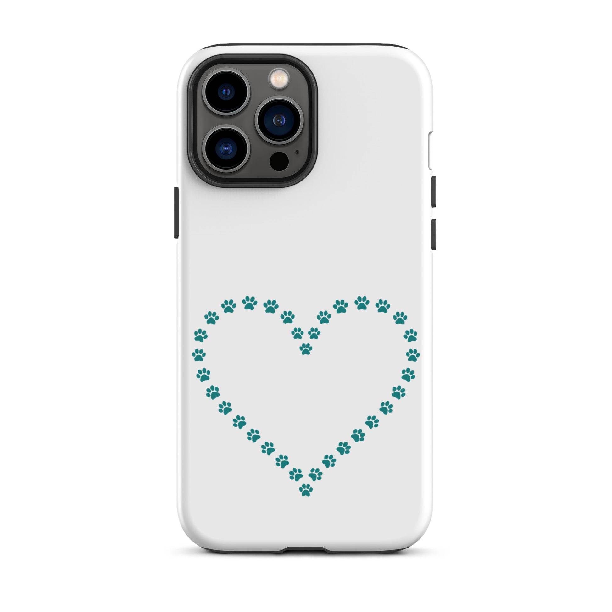 Phone Case for iPhone with Cute Paw Print Heart Design, perfect for pet lovers and animal enthusiasts seeking style and protection.