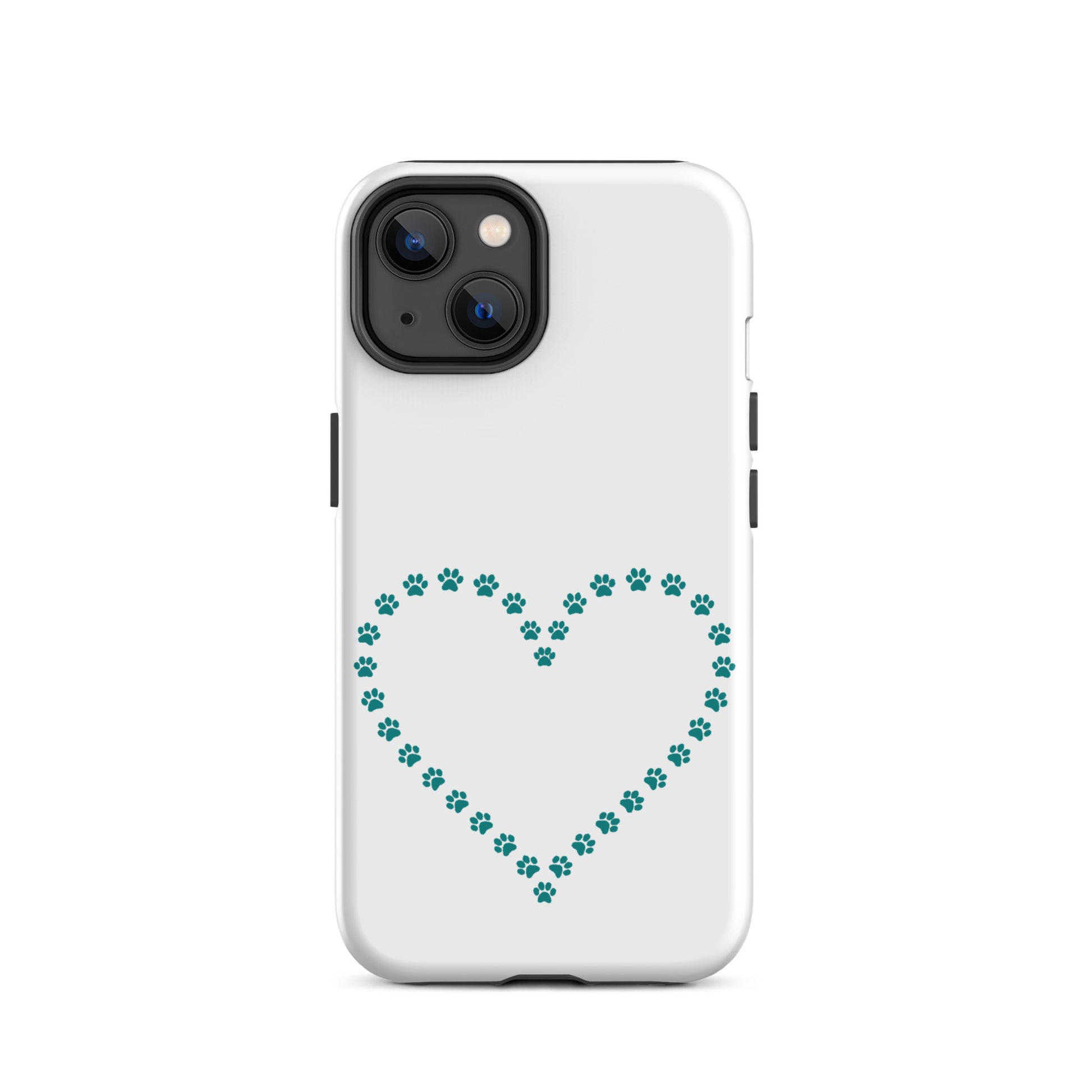 Phone Case for iPhone featuring a cute paw print heart design perfect for pet lovers.