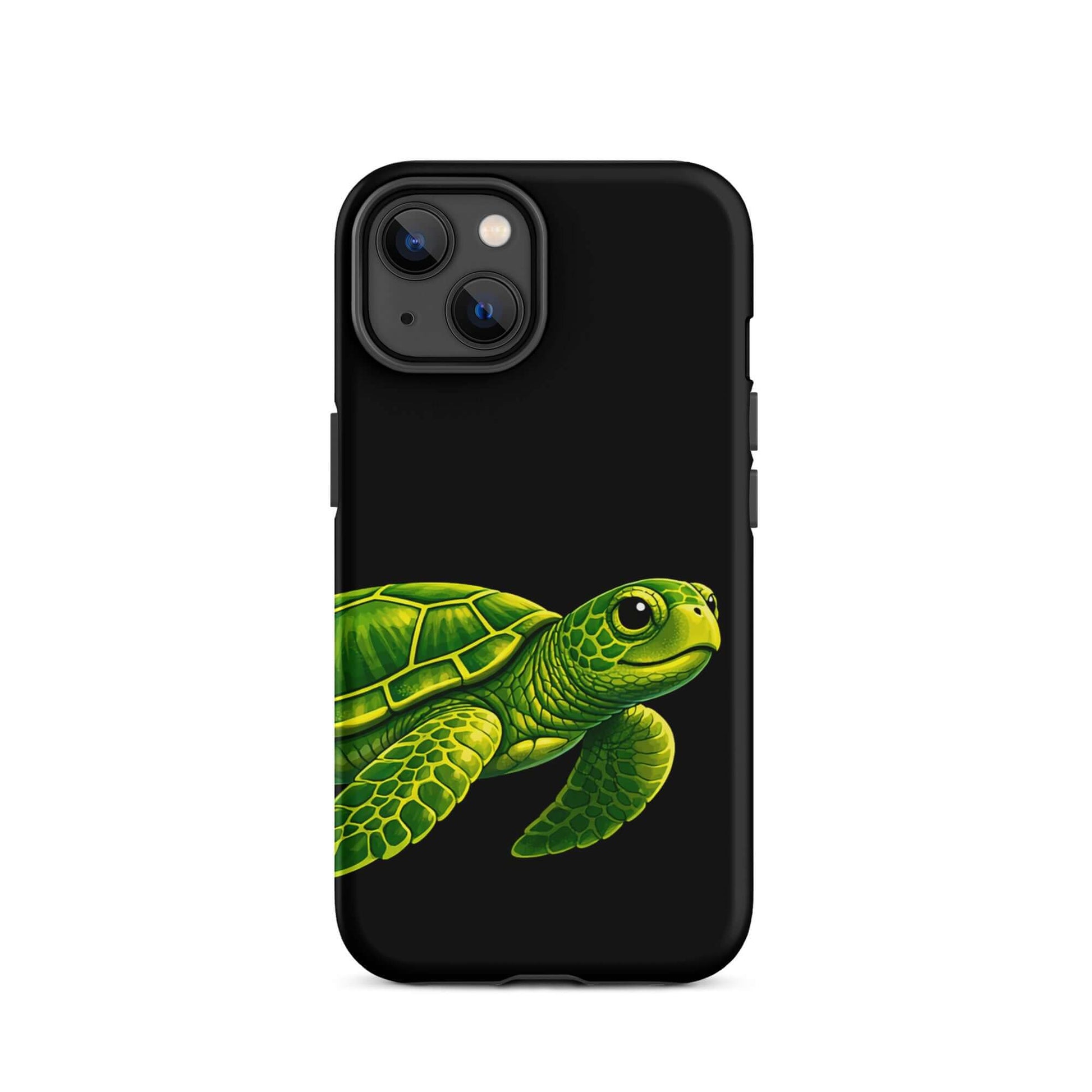 Phone Case featuring a vibrant sea turtle design on a sleek black background for style and protection.