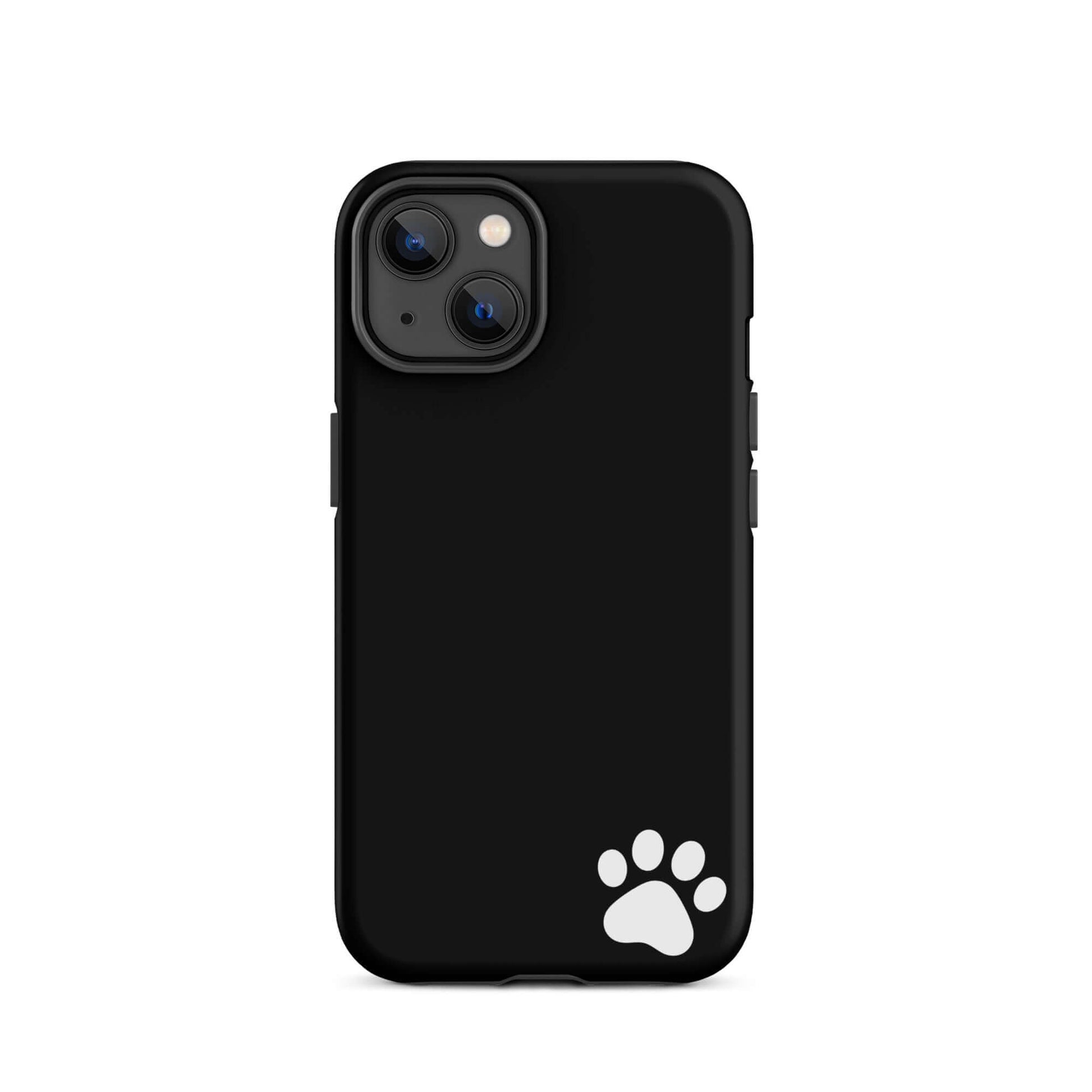 Phone Case with paw print design for iPhone, sleek black cover with minimalist style, perfect for pet lovers and modern aesthetic.