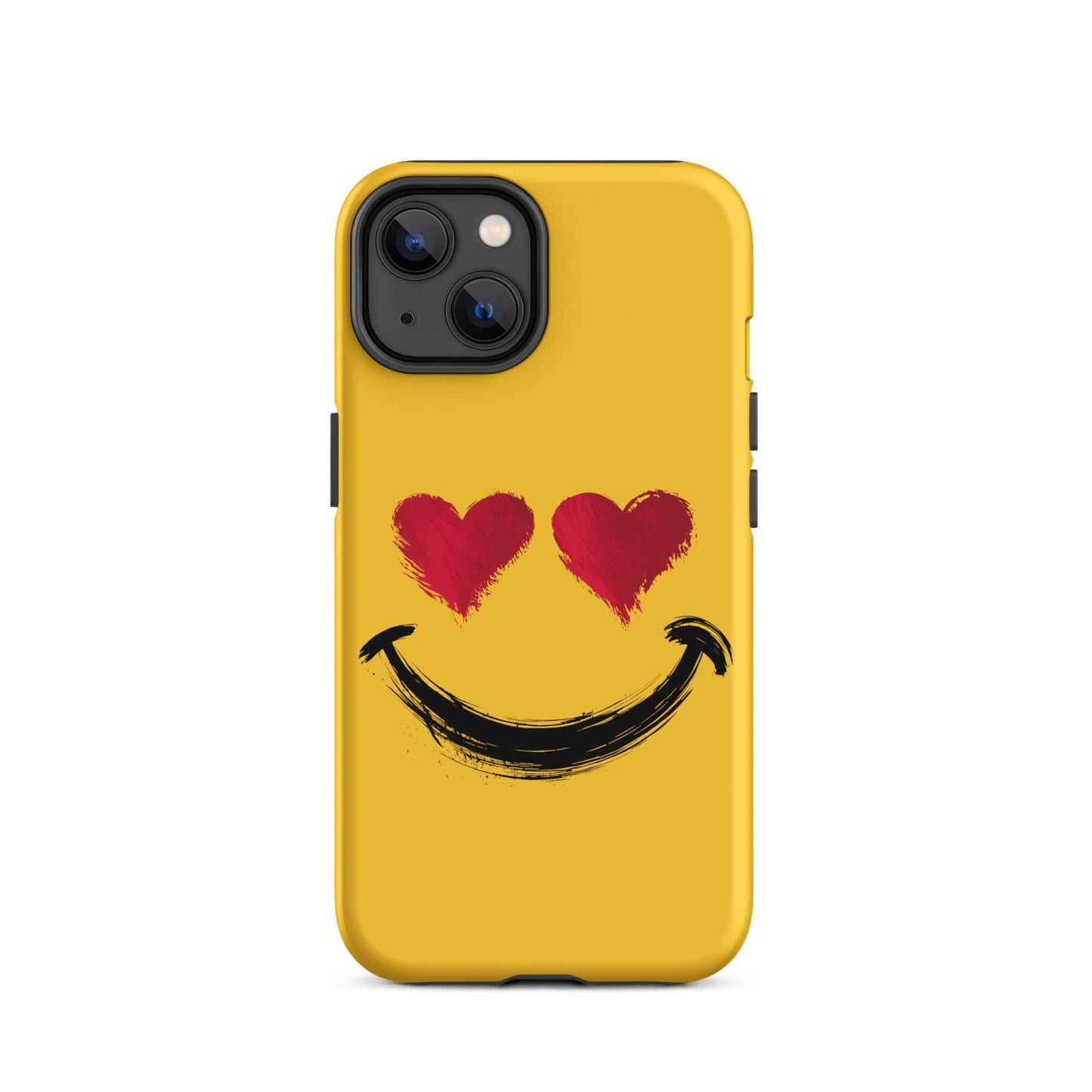 Phone Case for iPhone with heart-eyes smiley artwork, vibrant colors, bold style, and premium quality.