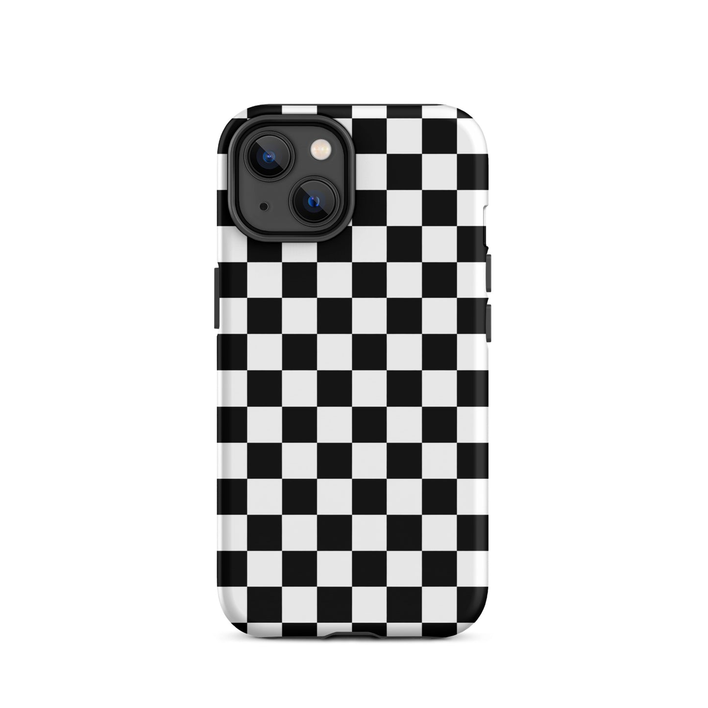Bold checkered Phone Case for iPhone with black and white pattern, adding a playful vibe and style to your device.
