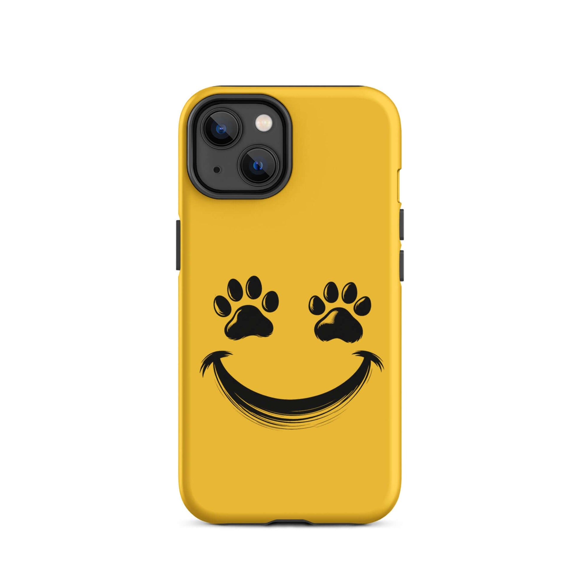 Phone Case for iPhone with smiley face and paw prints design, perfect for playful pet lovers who value charm and durability.