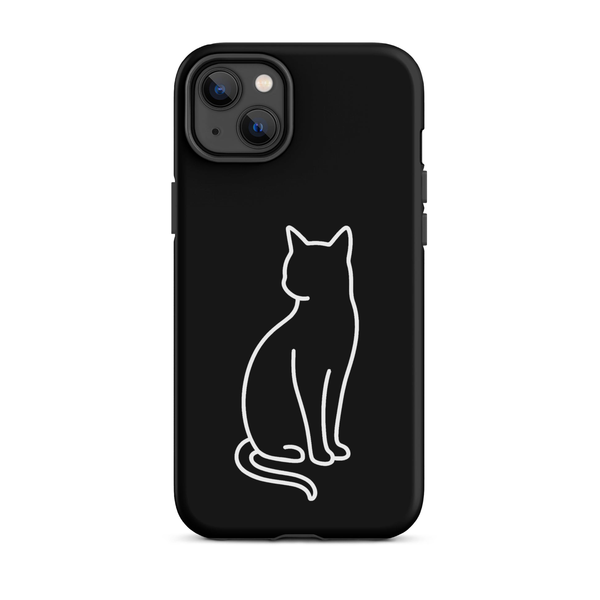Phone Case for iPhone featuring a minimalist sitting cat design, perfect for modern pet lovers.