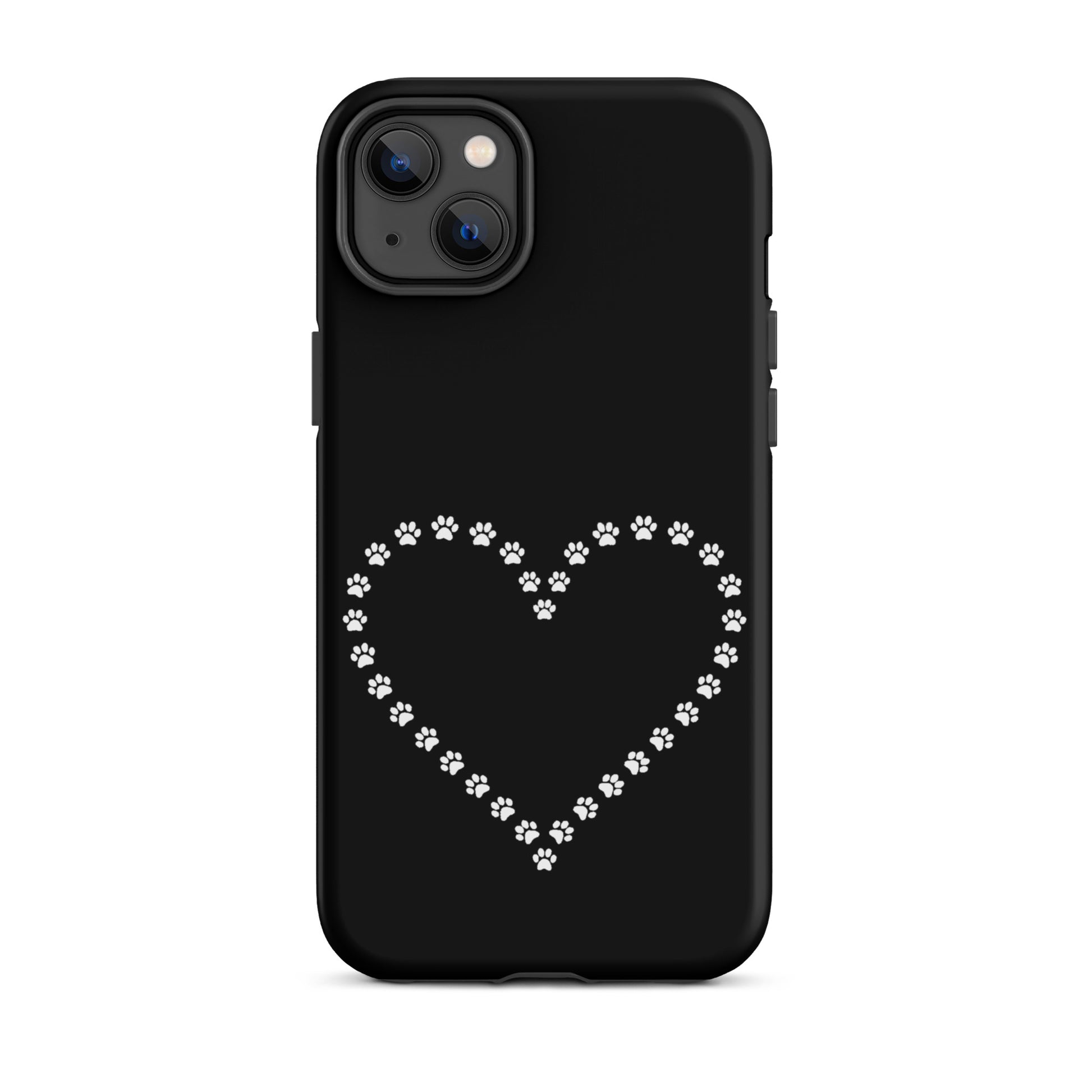 Phone Case featuring a cute paw print heart design for pet lovers, ideal for iPhone protection.
