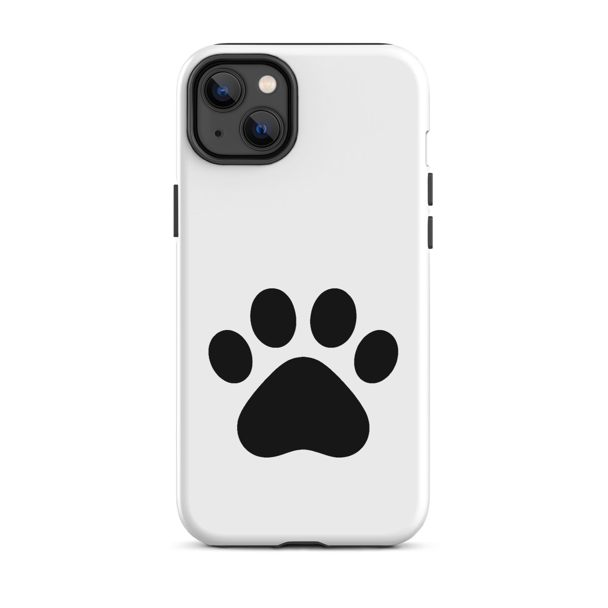 Phone Case for iPhone featuring a minimalist black paw print design, perfect for pet lovers.