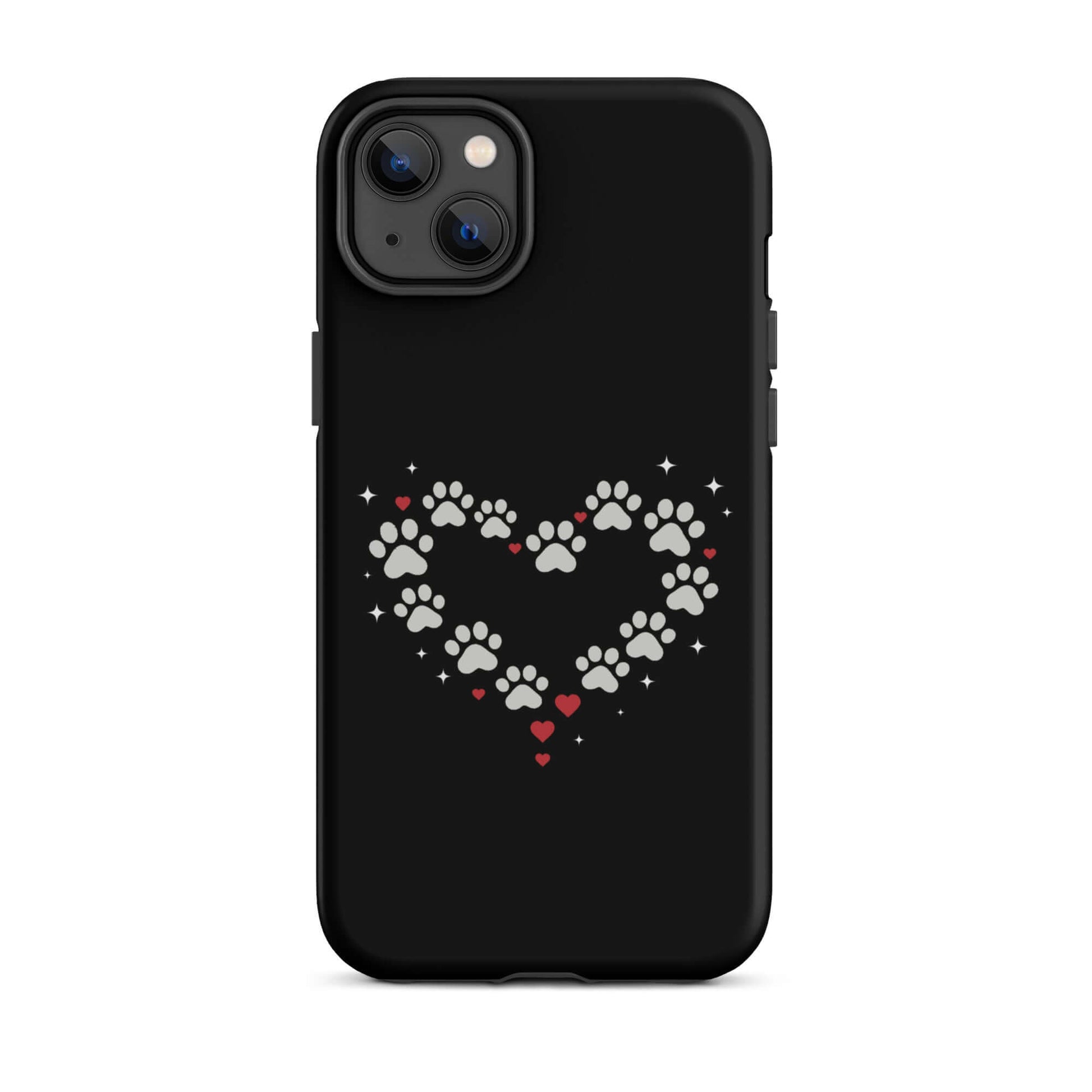 Phone Case for iPhone featuring a stylish paw-print heart design for pet lovers.