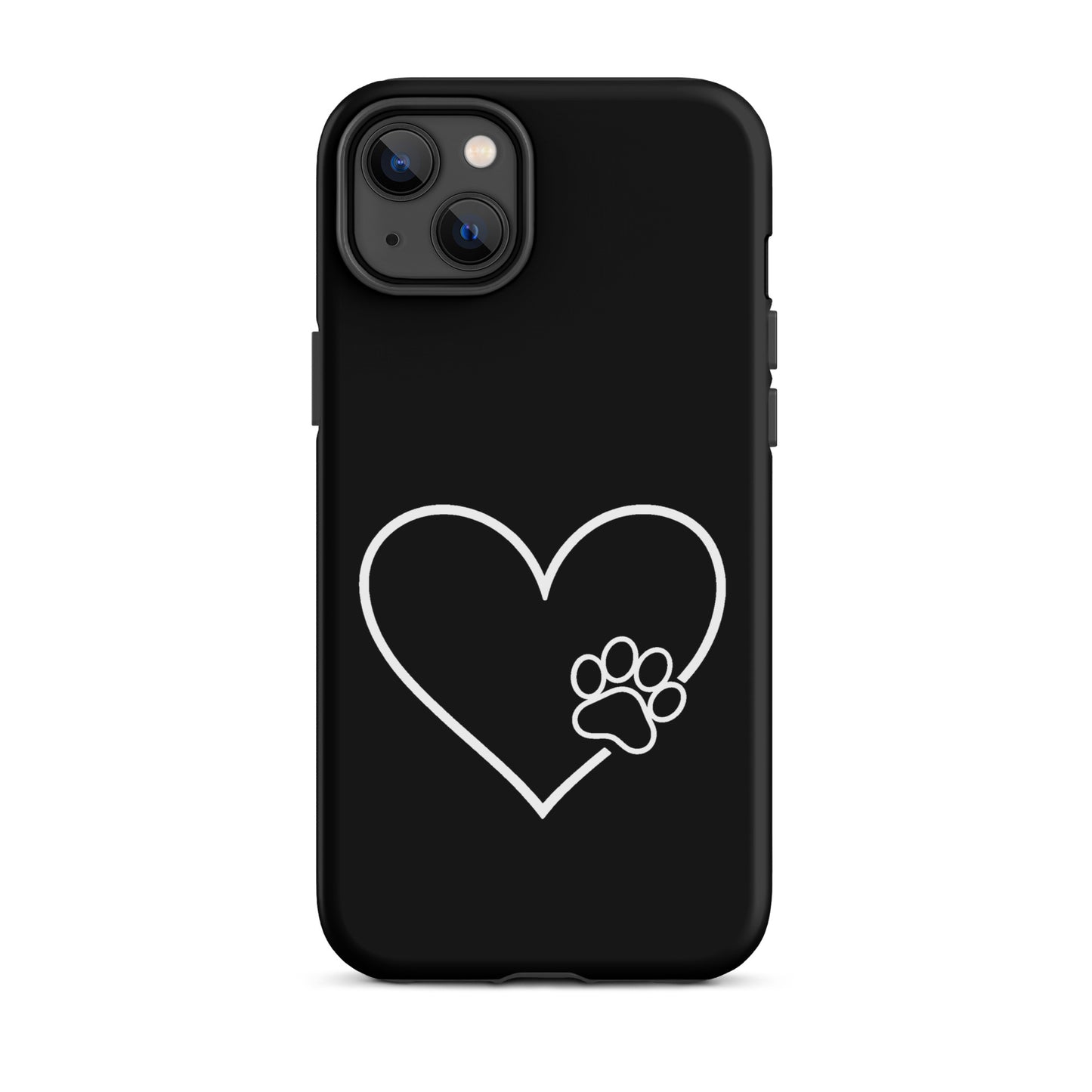 Phone Case with heart and paw print design for pet lovers, offering stylish protection for iPhones.