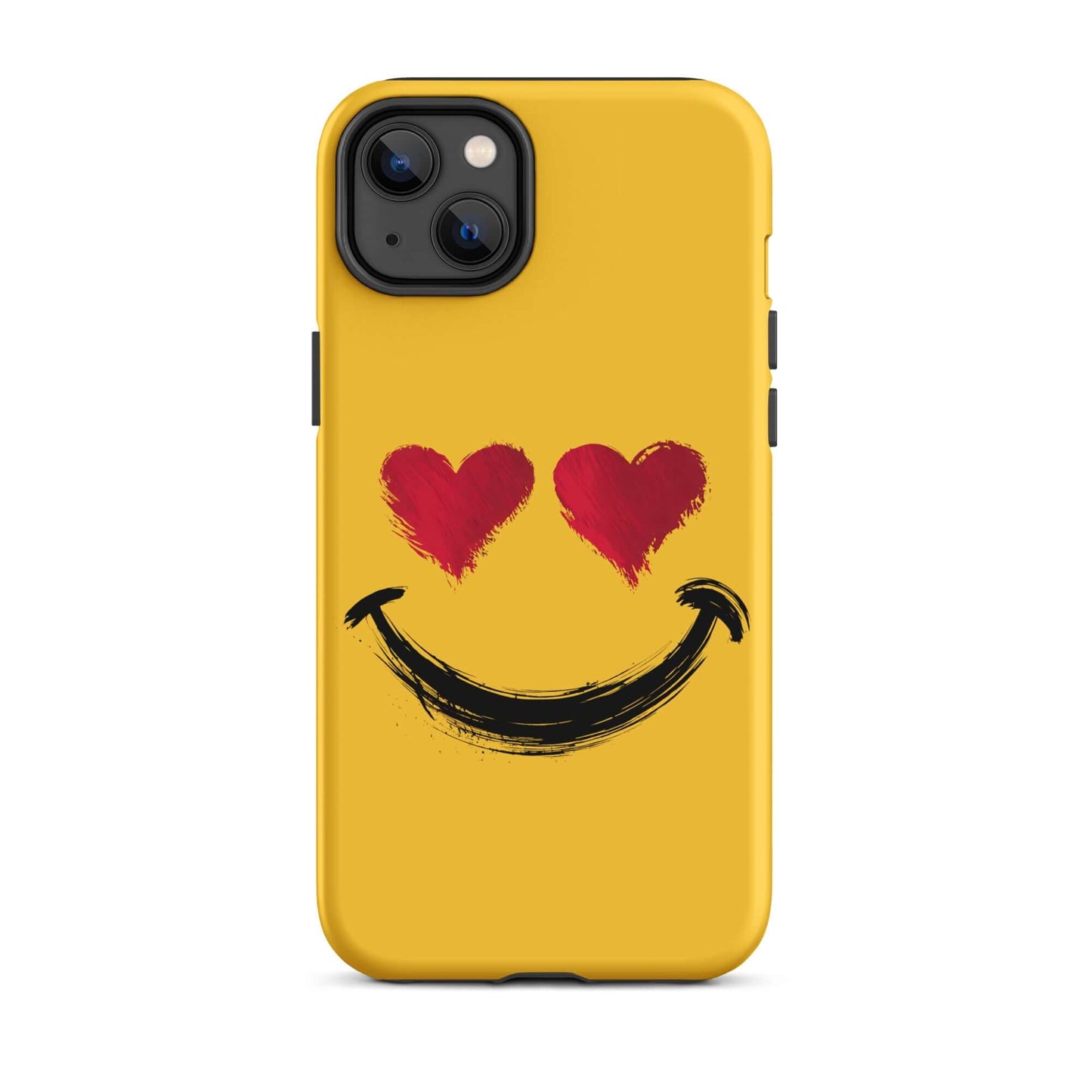 Phone Case with heart-eyes smiley art for iPhone, bold style, vibrant colors, luxury accessory, expressive design
