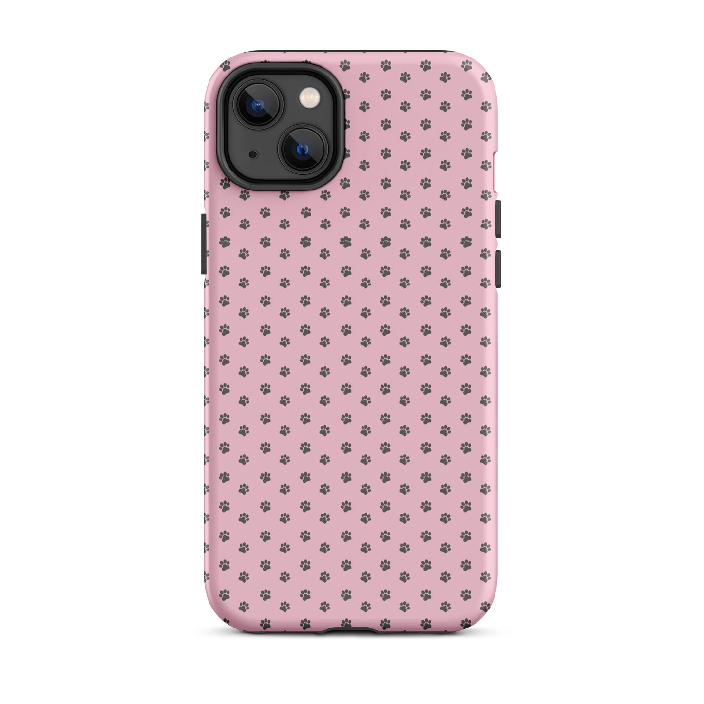 Phone Case with paw-print pattern on pink background for iPhone, offering playful protection and charm.