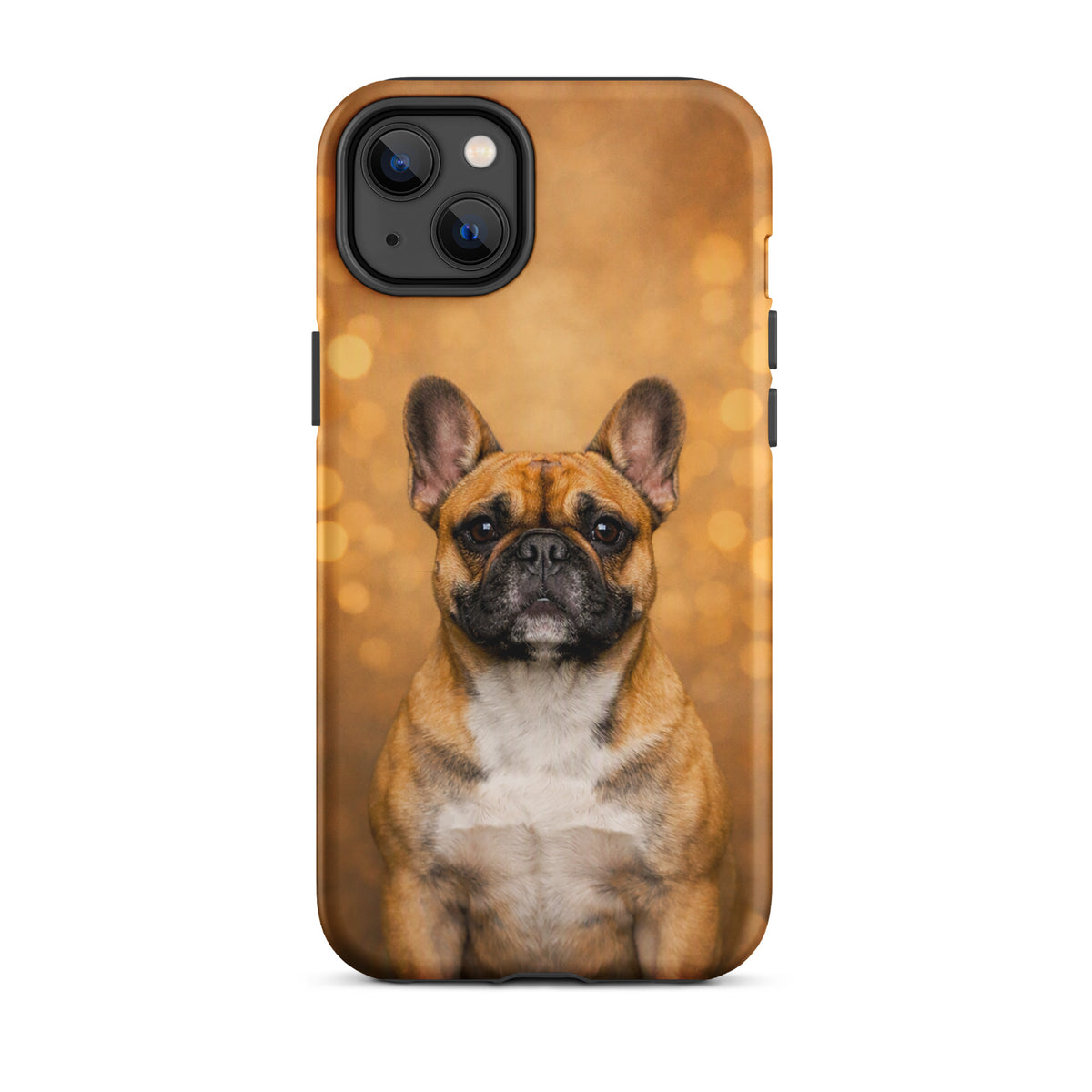 Phone Case for iPhone featuring French Bulldog portrait with warm glowing background