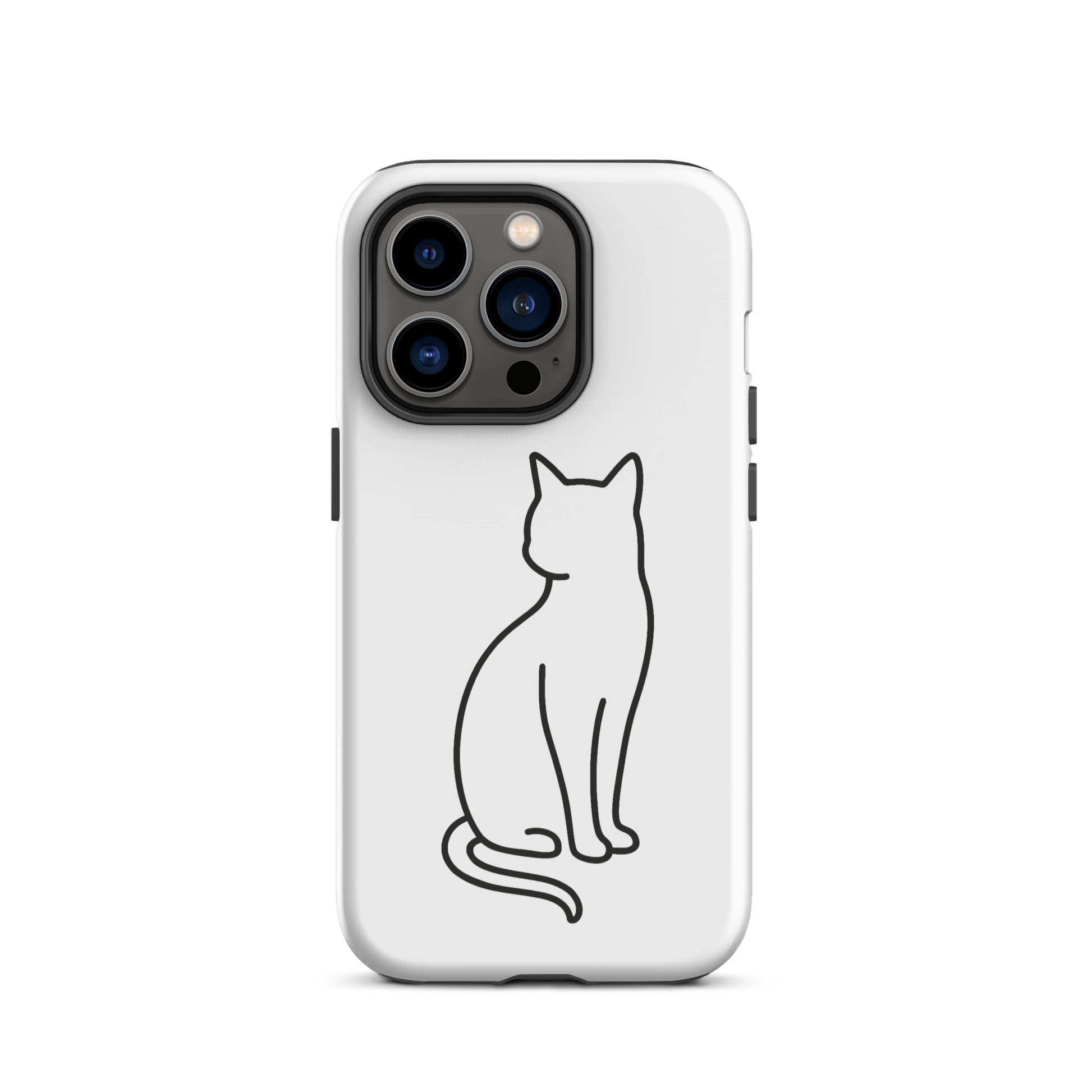 iPhone Case with minimalist sitting cat design, perfect for modern pet lovers and stylish device protection.