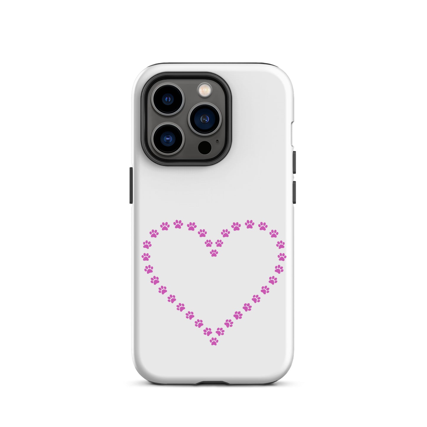 Phone Case featuring cute pink paw print heart design for pet lovers and proud pet parents.