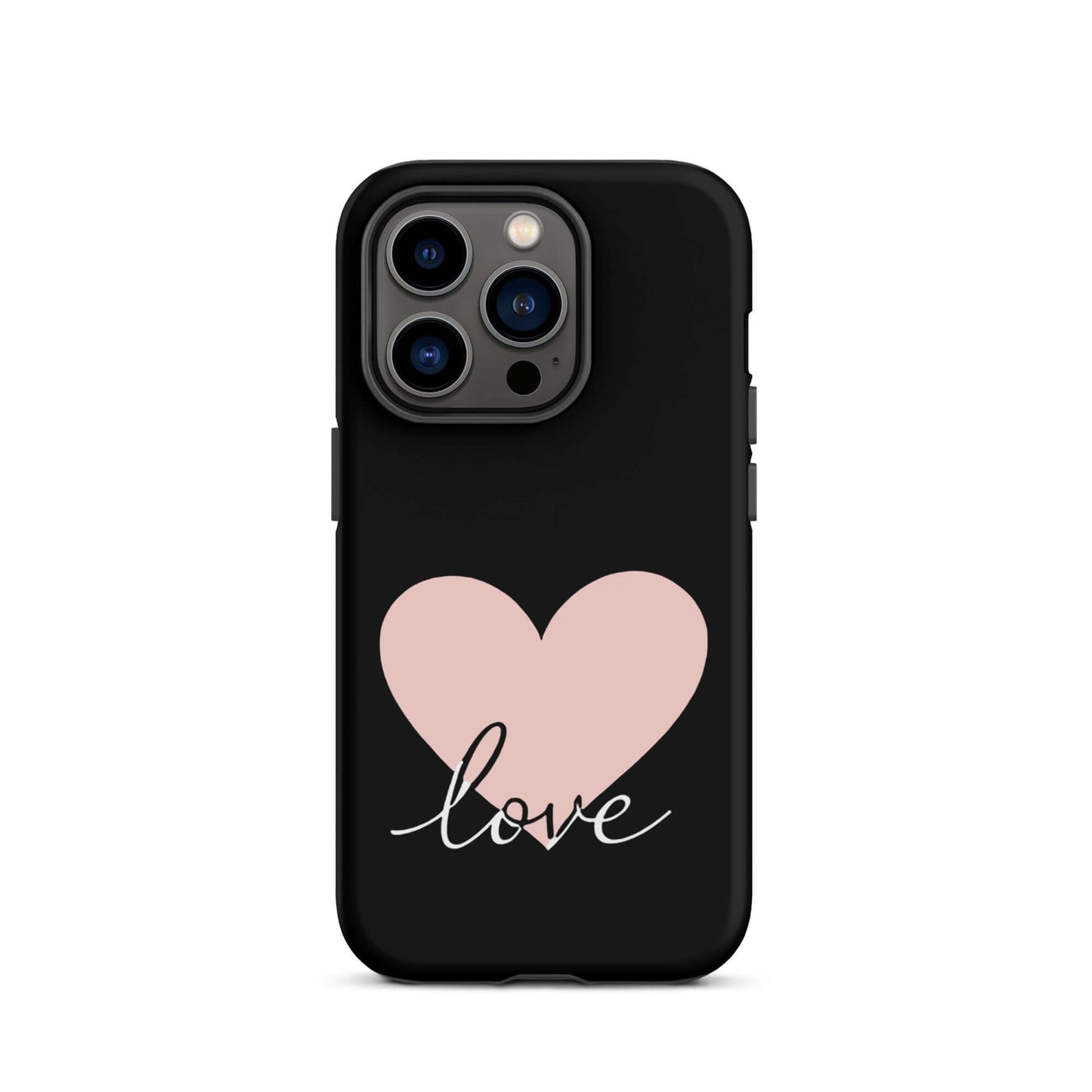 Phone Case for iPhone featuring heart and script love design, combining minimalist charm and durable protection.