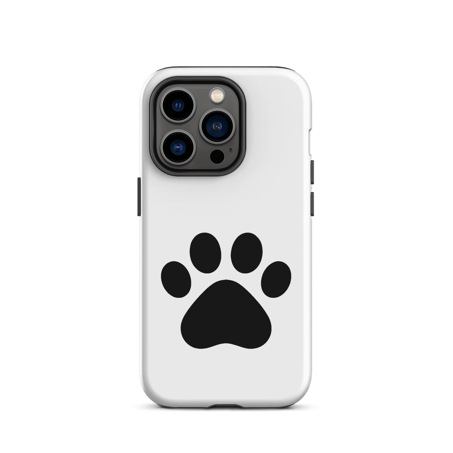 Phone Case for iPhone featuring a minimalist black paw print design for pet lovers.