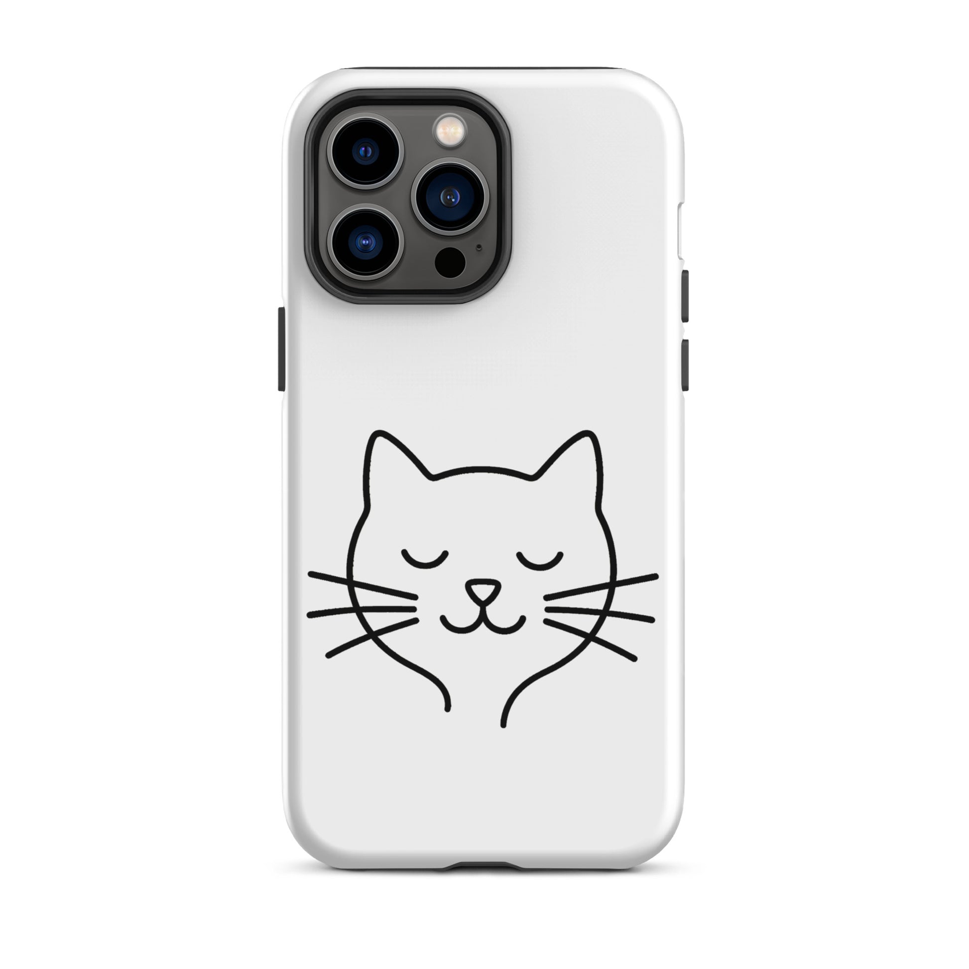 Phone Case for iPhone with cute minimalist cat line art design, perfect for cat lovers.
