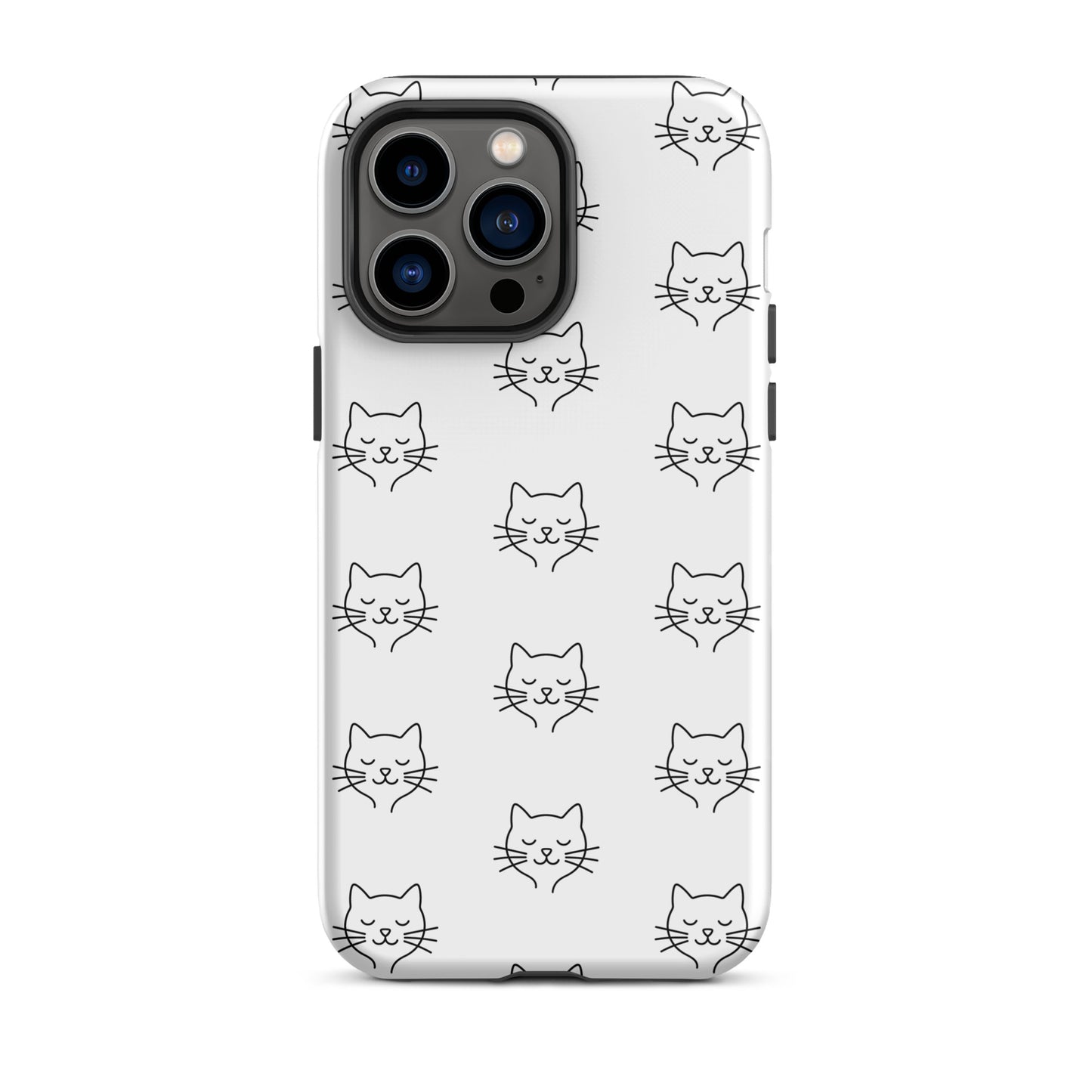 Phone Case featuring a cute minimalist cat pattern design, perfect for cat lovers seeking style and protection.