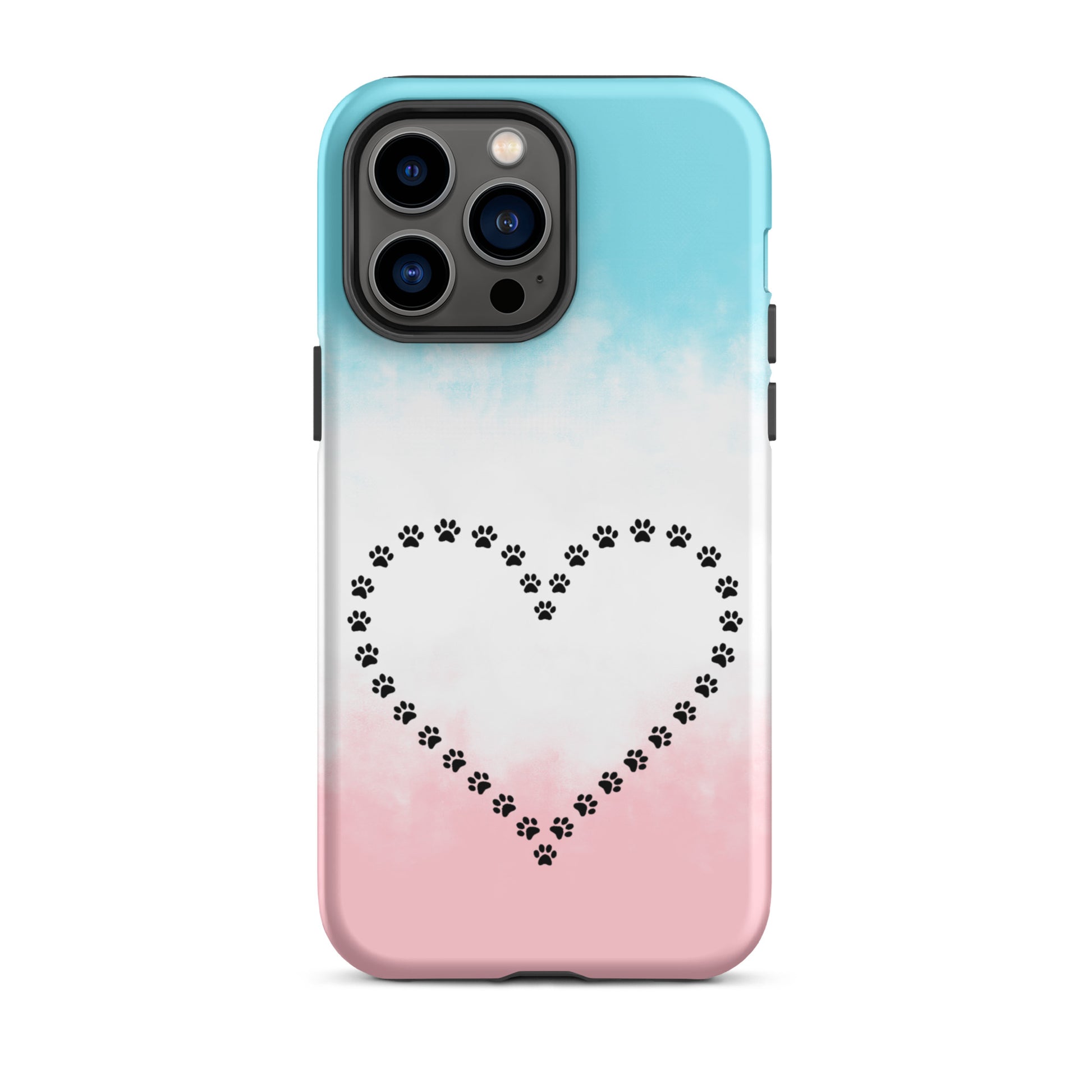 Phone Case for iPhone featuring a heart made of paw prints, perfect for pet lovers and stylish protection.