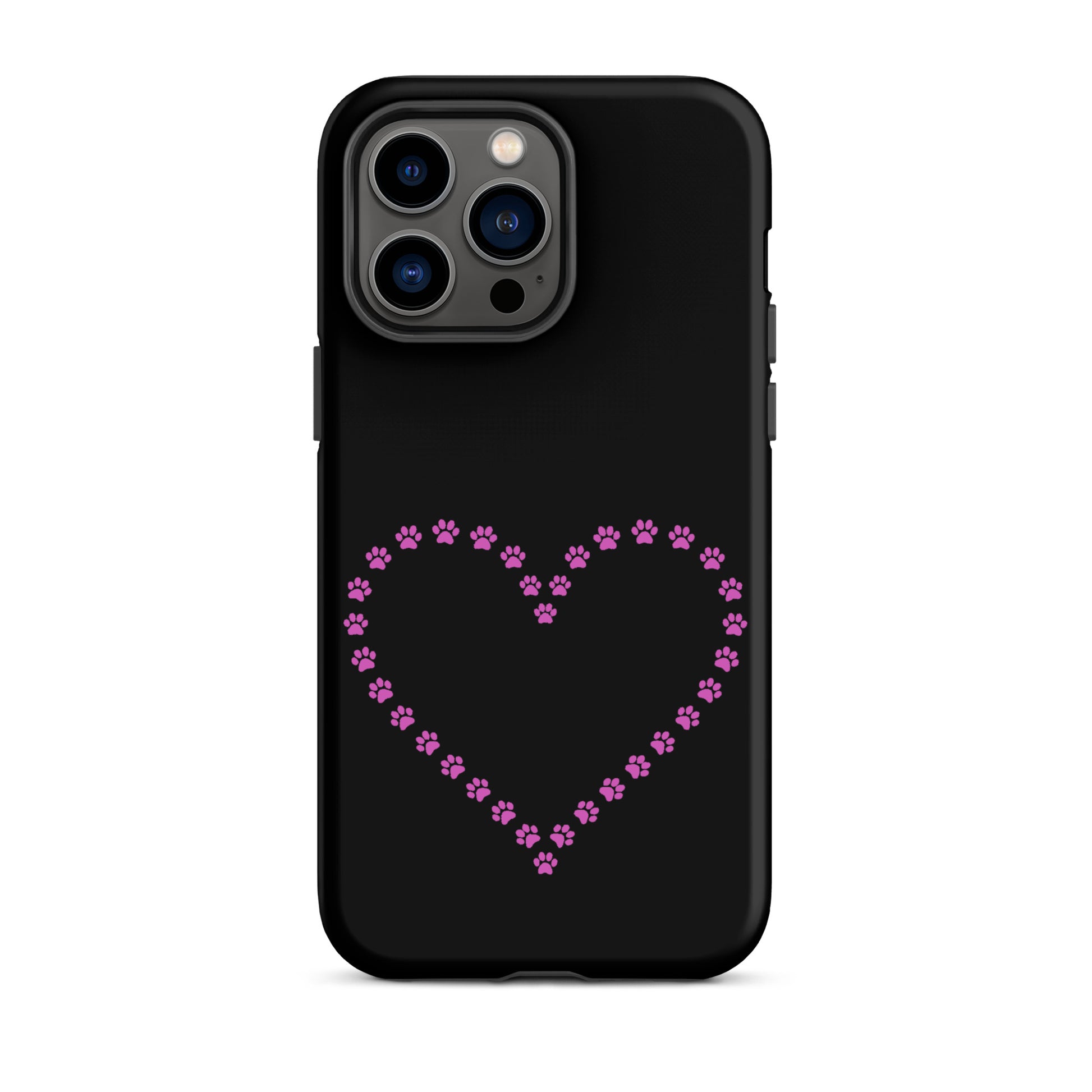 Phone Case for iPhone featuring a cute paw print heart design, perfect for pet lovers.