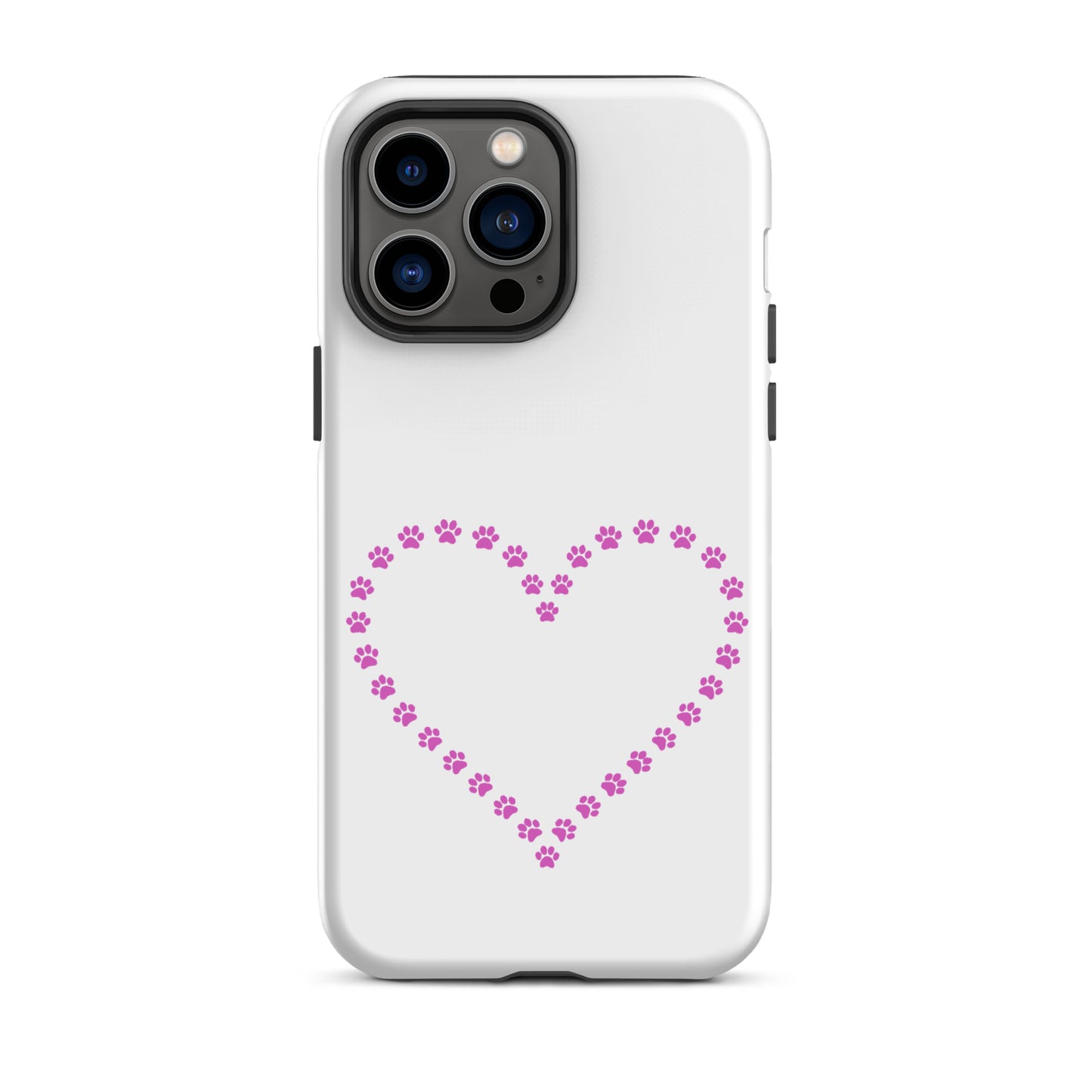 Phone Case featuring a cute paw print heart design perfect for pet lovers and animal enthusiasts.