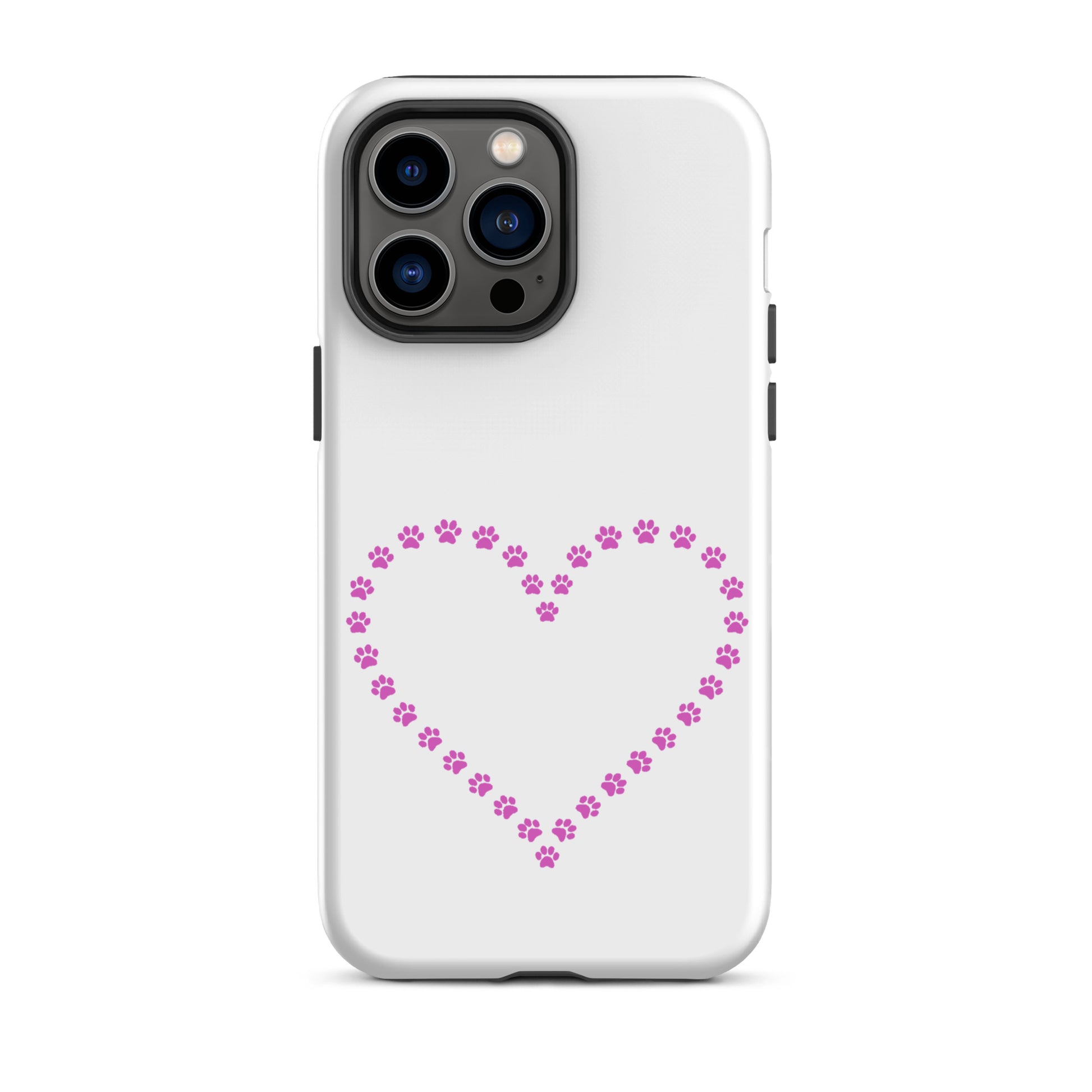 Phone Case featuring a cute paw print heart design perfect for pet lovers and animal enthusiasts.