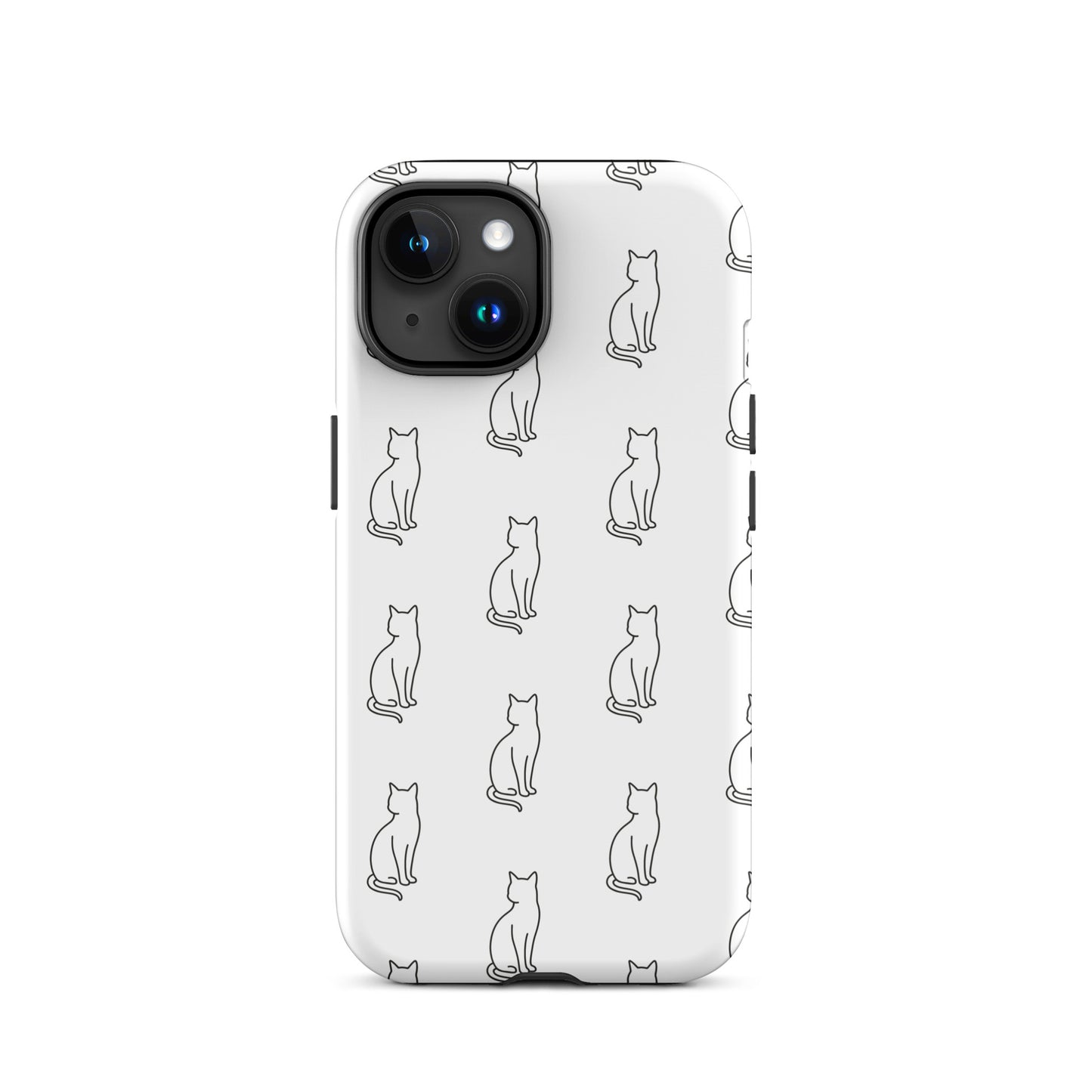 Phone Case featuring a minimalist sitting cat pattern, perfect for feline fans and stylish protection.