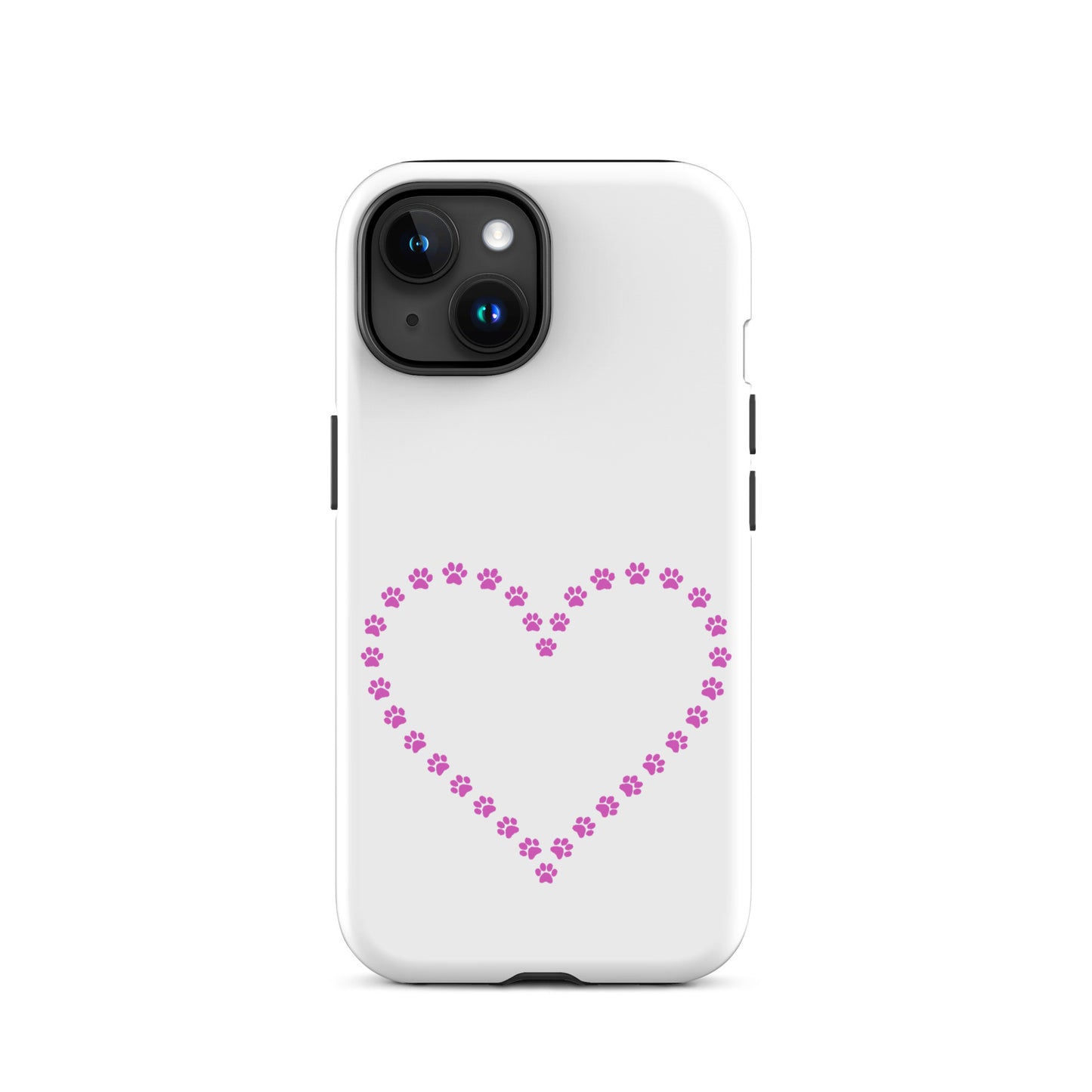 Phone Case for iPhone featuring a cute paw print heart design for pet lovers.