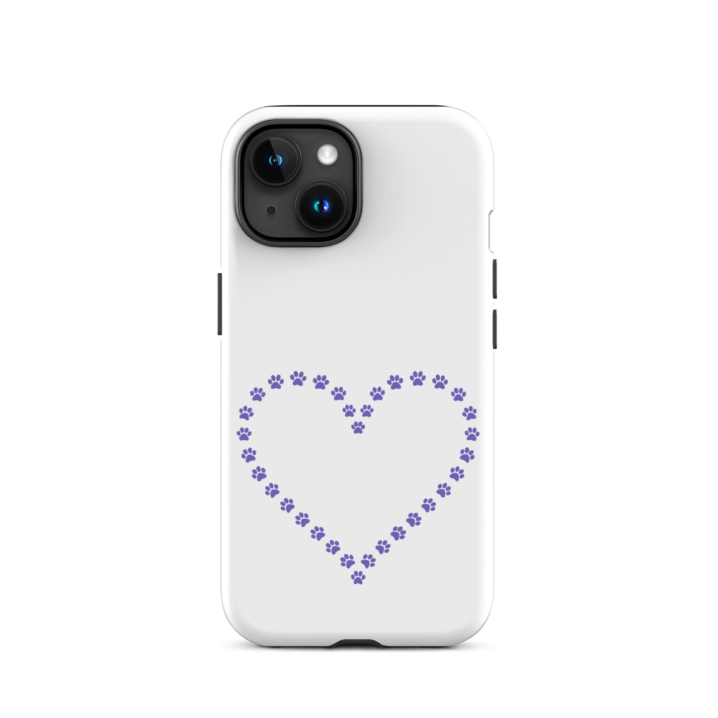 Phone Case featuring a cute paw print heart design for pet lovers, perfect for iPhone users.