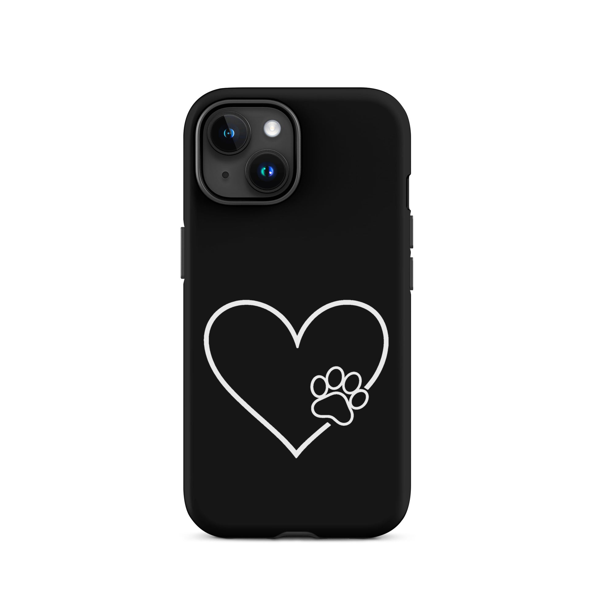 Phone Case for iPhone with elegant heart and paw print design, perfect for pet lovers seeking style and protection.