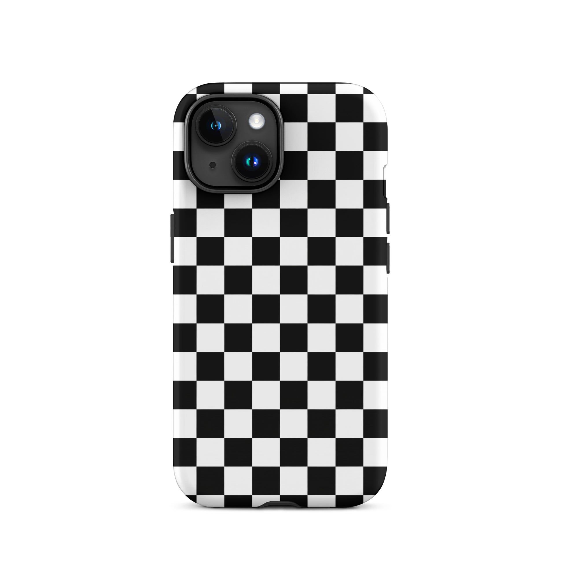 Phone Case for iPhone with bold black-and-white checkered pattern, adding style and fun to your device.
