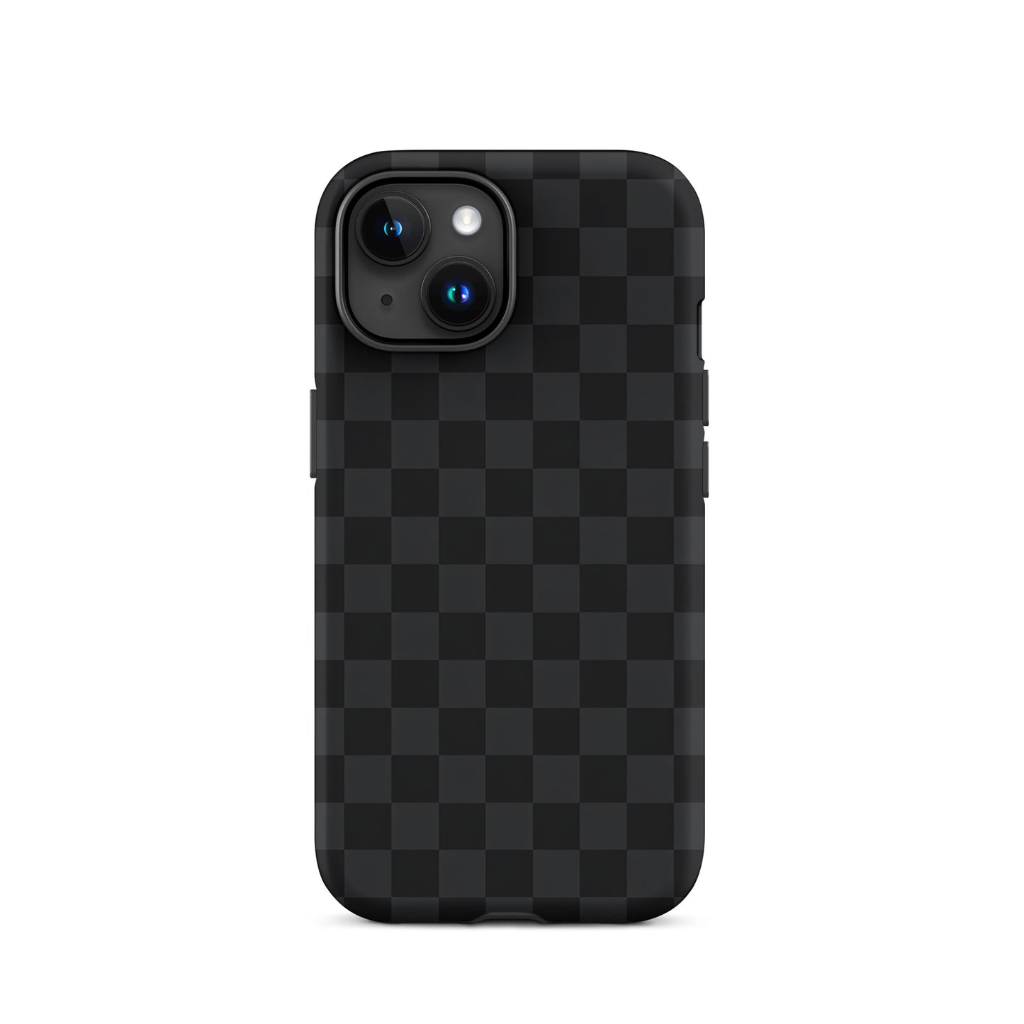 Phone Case for iPhone with black charcoal checkered design, perfect for modern minimalists seeking sleek protection.