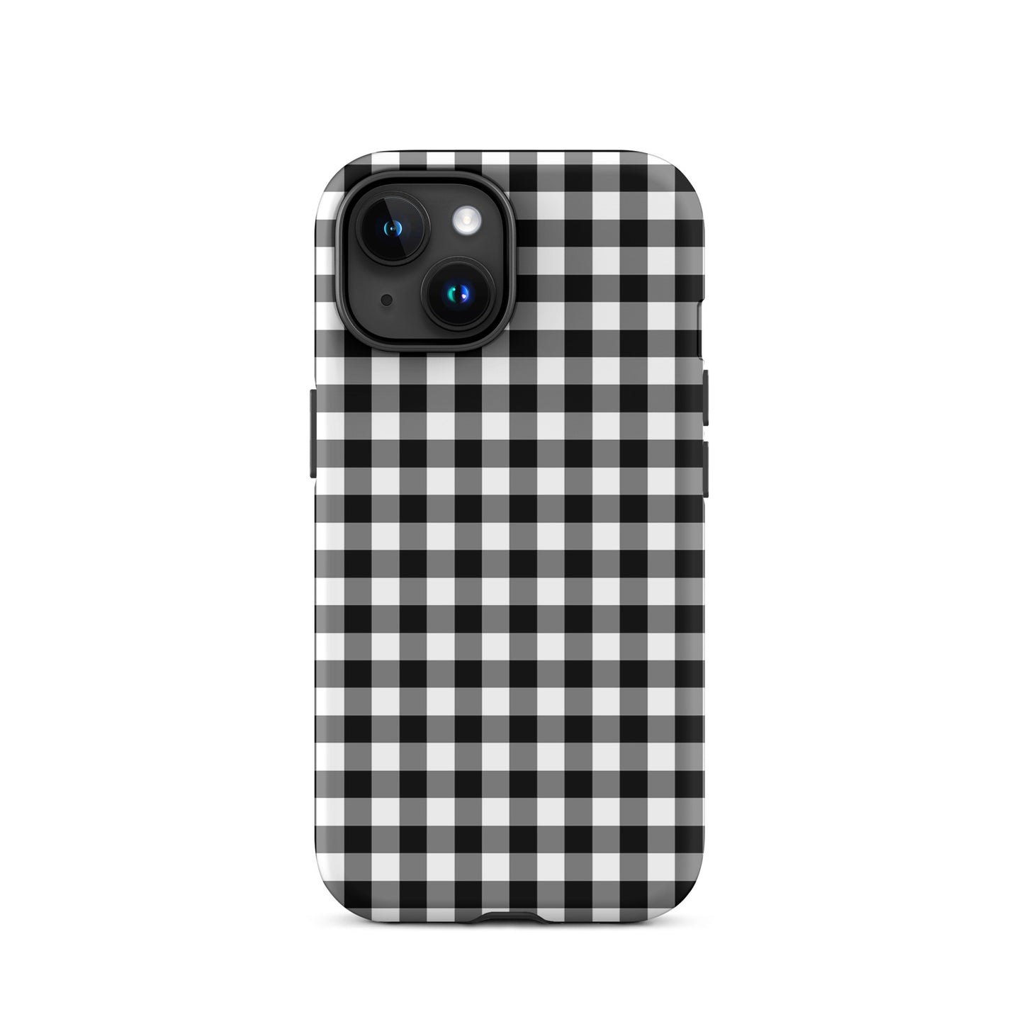 Phone Case with black-and-white gingham pattern for iPhone, offering stylish protection and luxury craftsmanship.