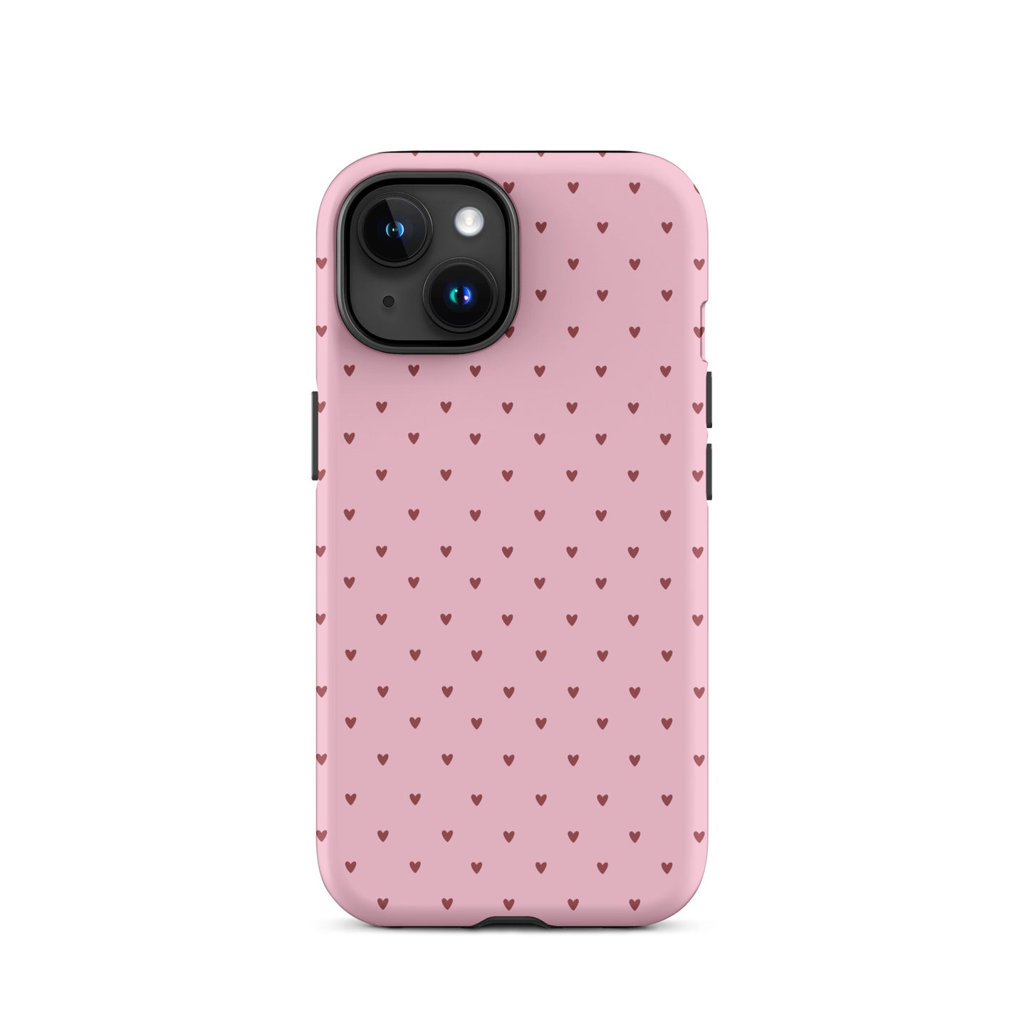 Phone Case for iPhone with heart-dot pattern in pink, featuring tiny hearts replacing classic polka-dots for a cute, modern style.