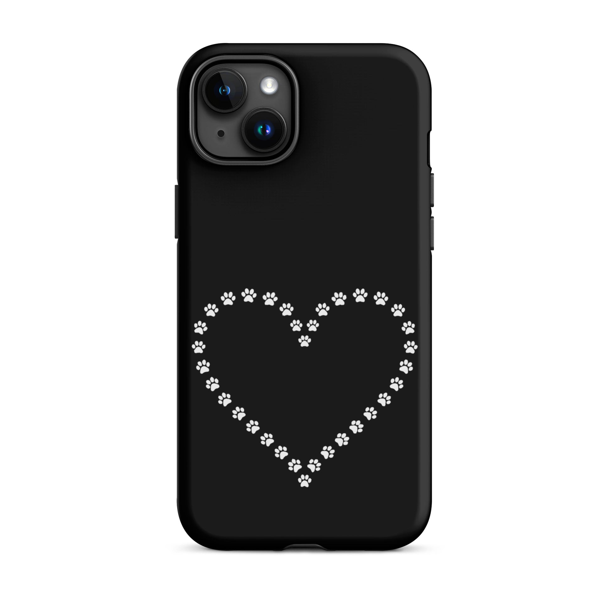 Phone Case for iPhone featuring a cute paw print heart design, perfect for pet lovers.