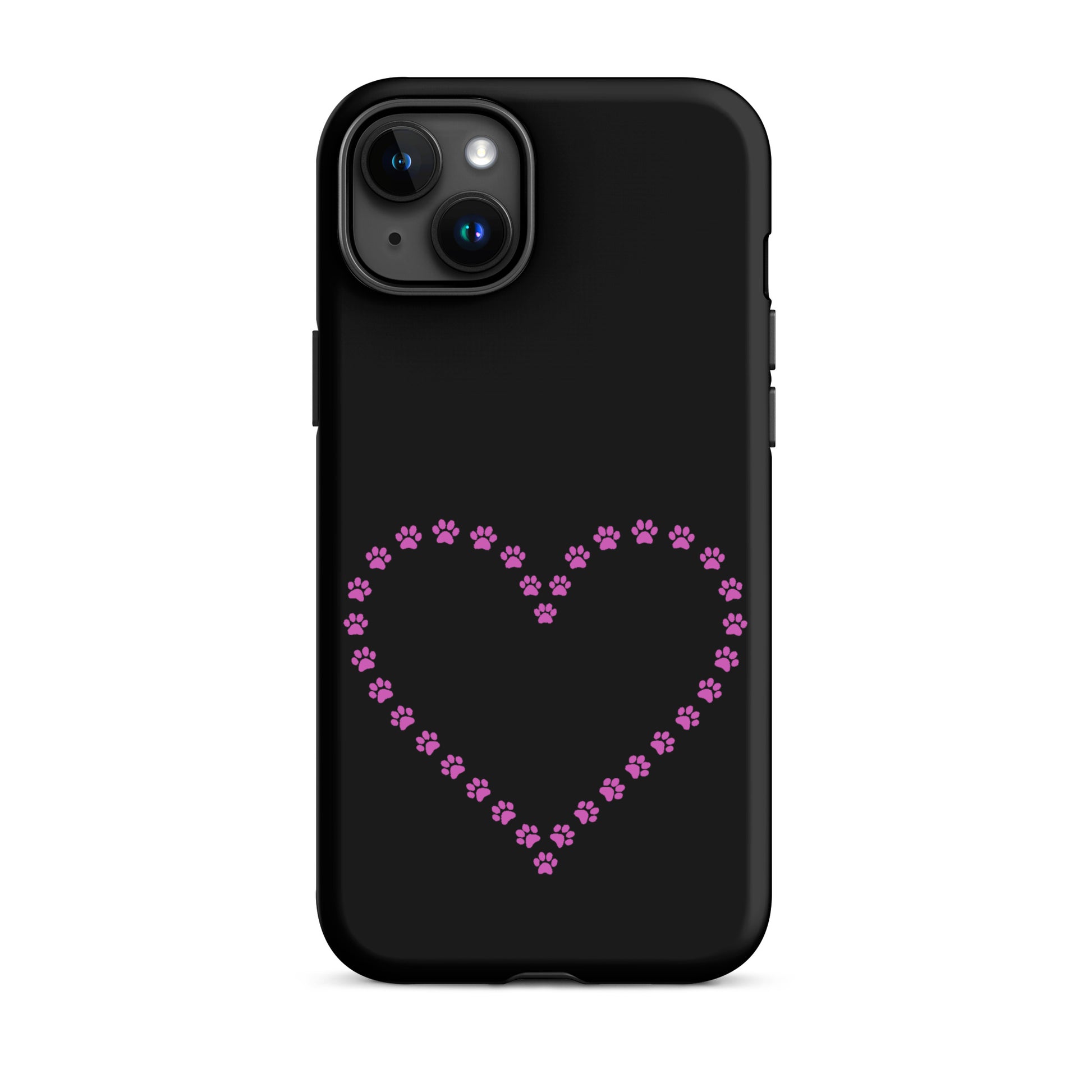 Phone Case for iPhone with cute paw print heart design, perfect for pet lovers.