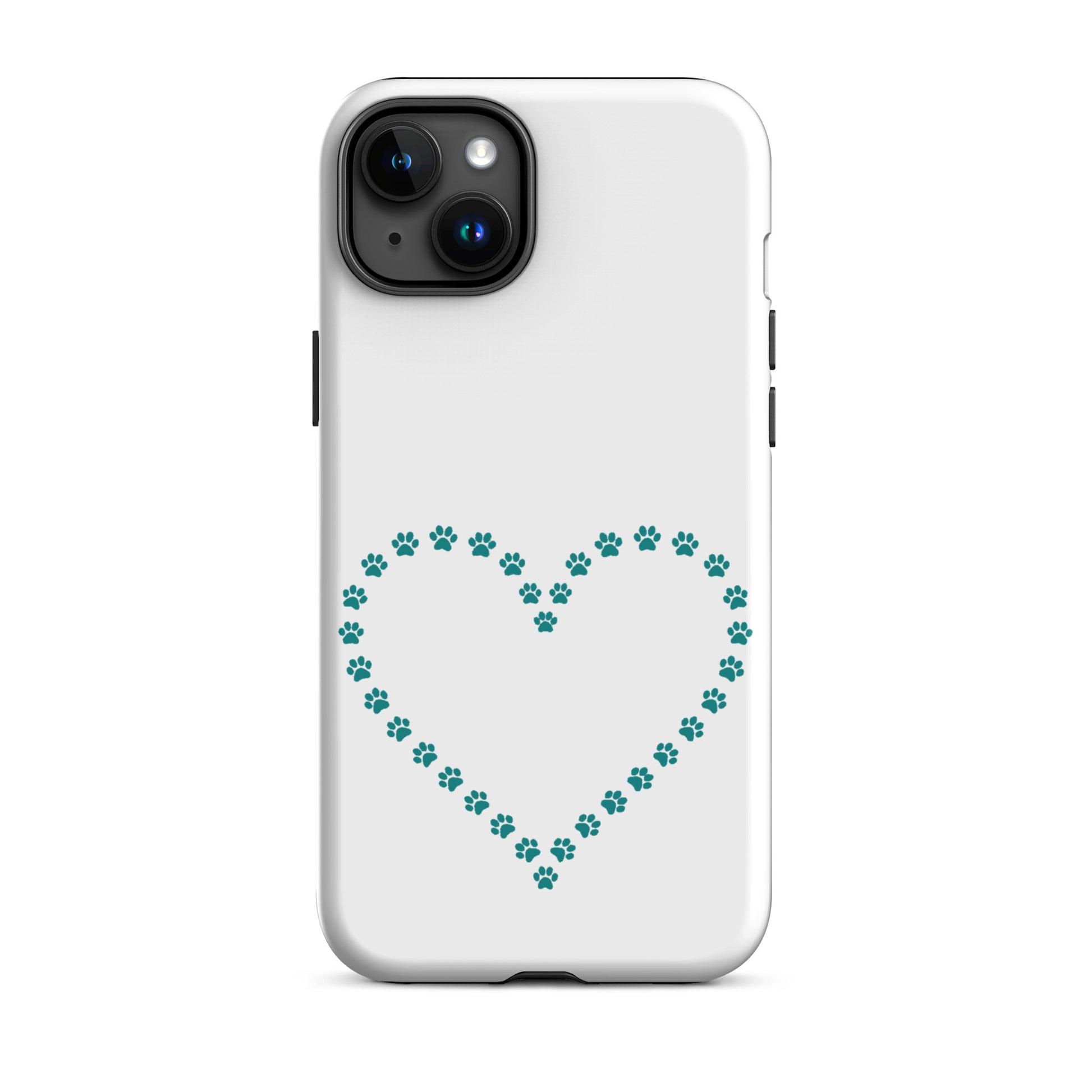 Phone Case for iPhone with cute paw print heart design, perfect for pet lovers.