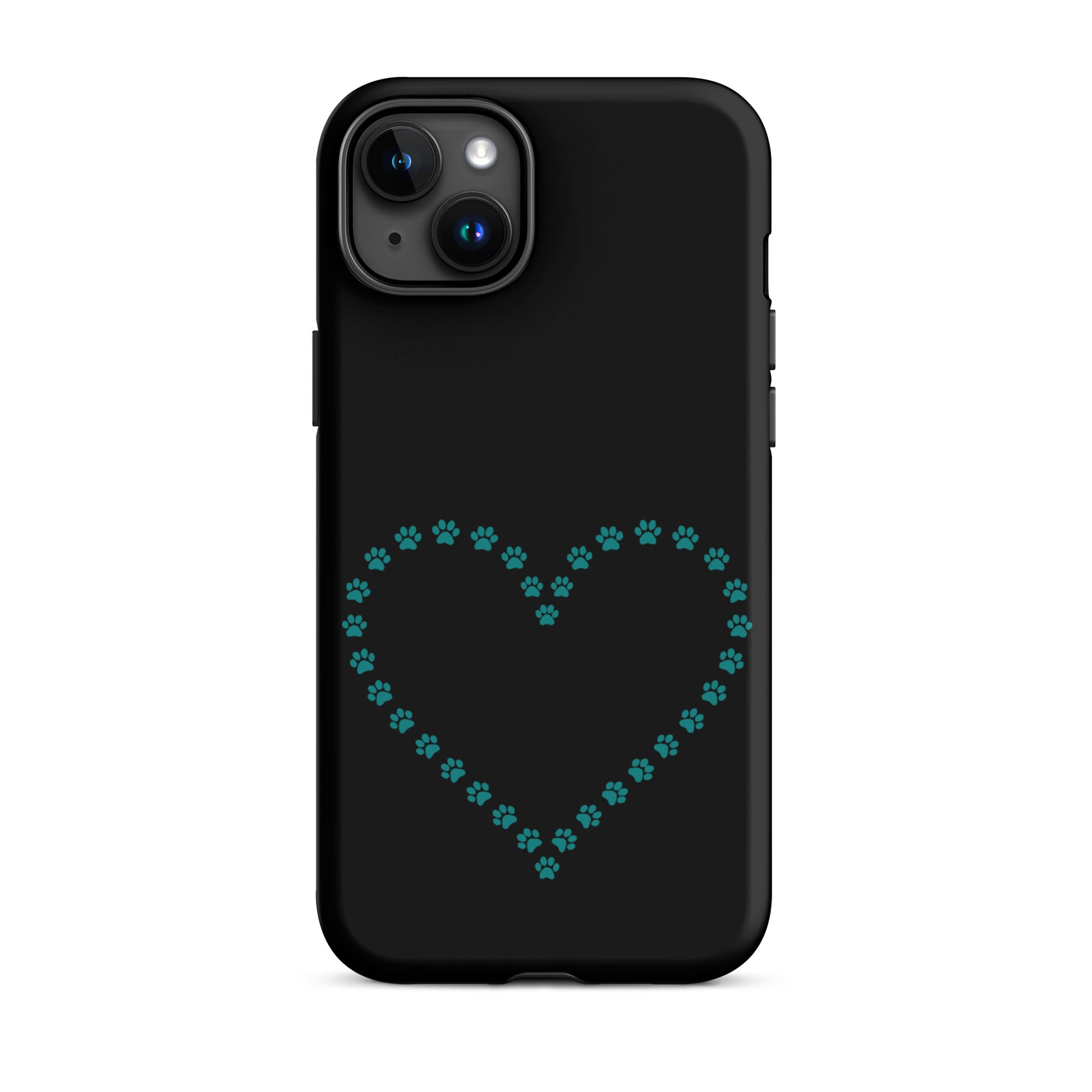 Phone Case for iPhone featuring a cute paw print heart design, perfect for pet lovers.