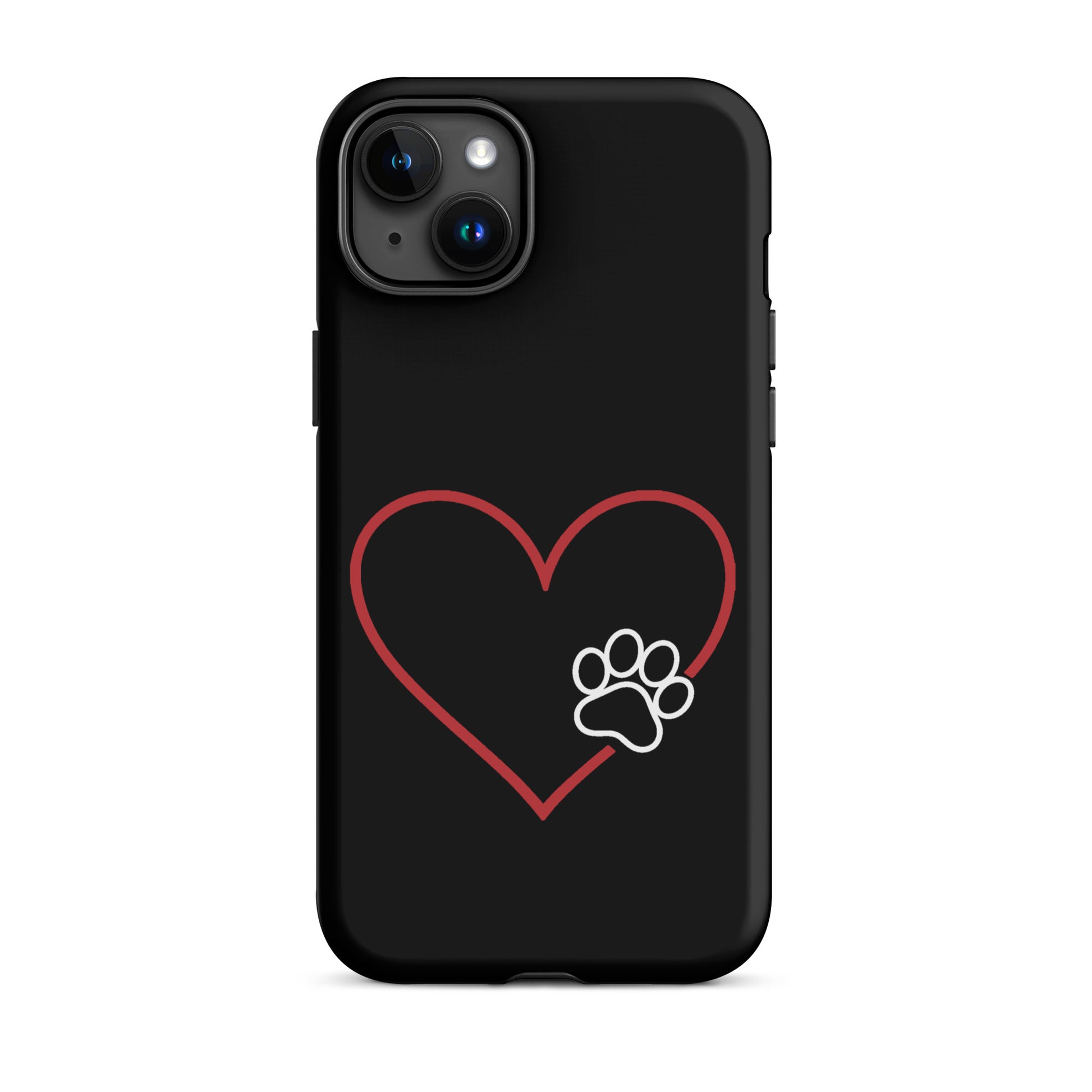 Phone Case for iPhone with heart and paw print design, ideal for stylish pet lovers seeking premium protection and heartfelt style.
