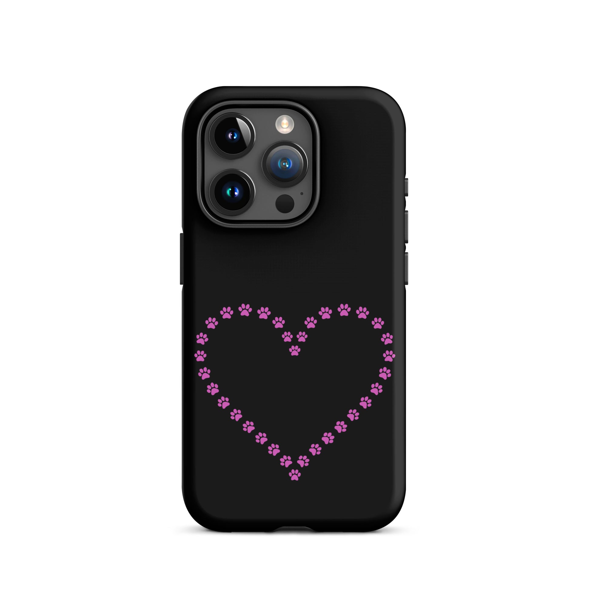 Phone Case for iPhone featuring cute paw print heart design, perfect for pet lovers who cherish their animals.