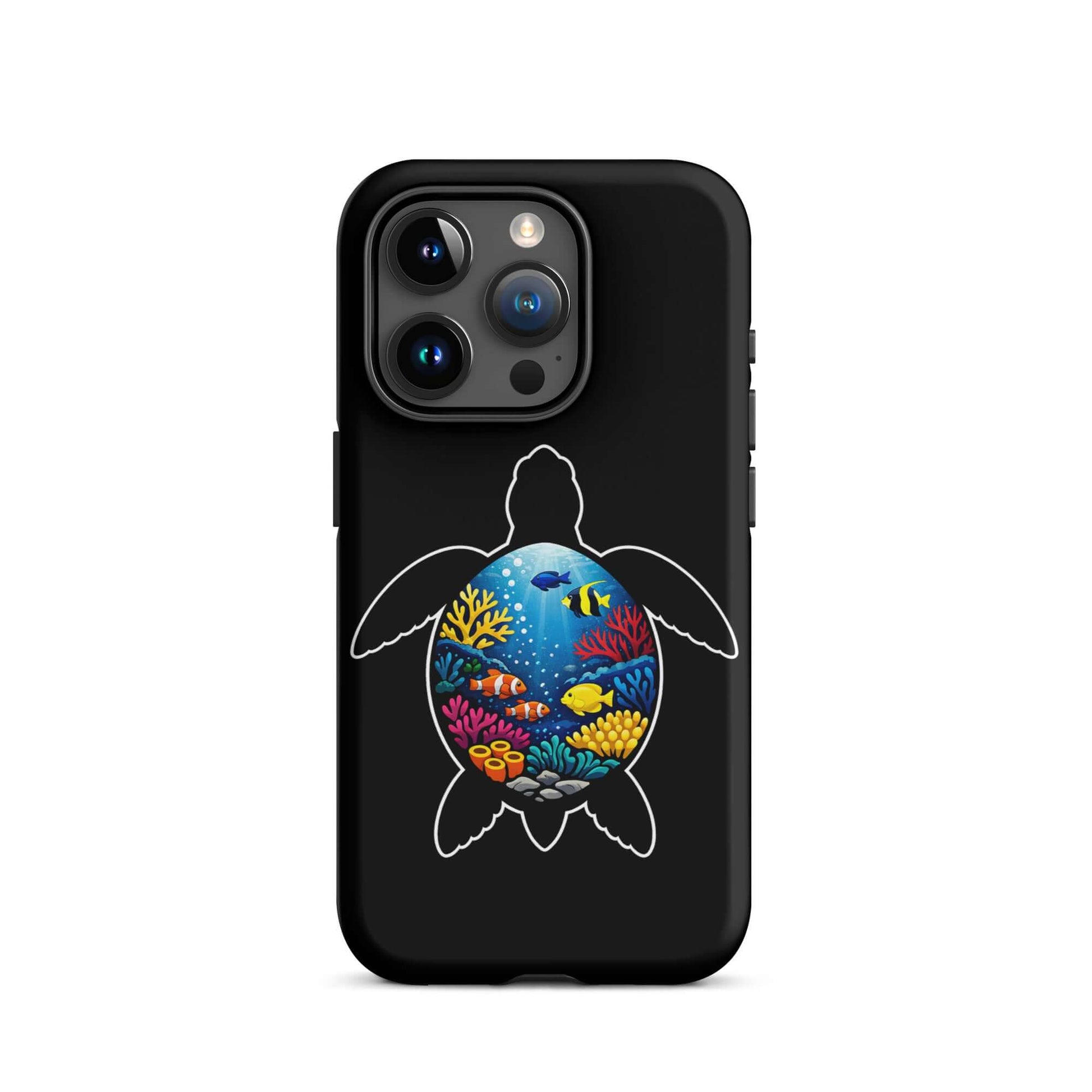 Vibrant sea turtle reef design on a stylish Phone Case for iPhone, blending artistic flair and protection.