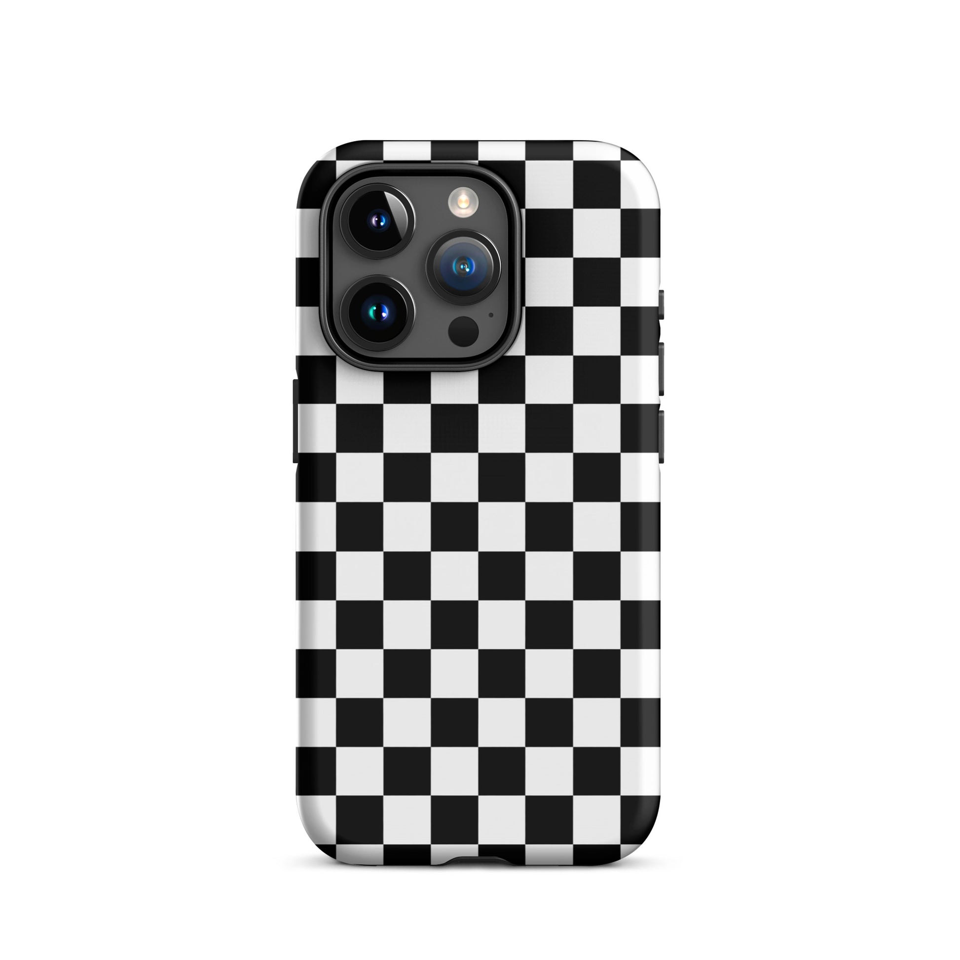 Phone Case with bold black-and-white checkered pattern for iPhone