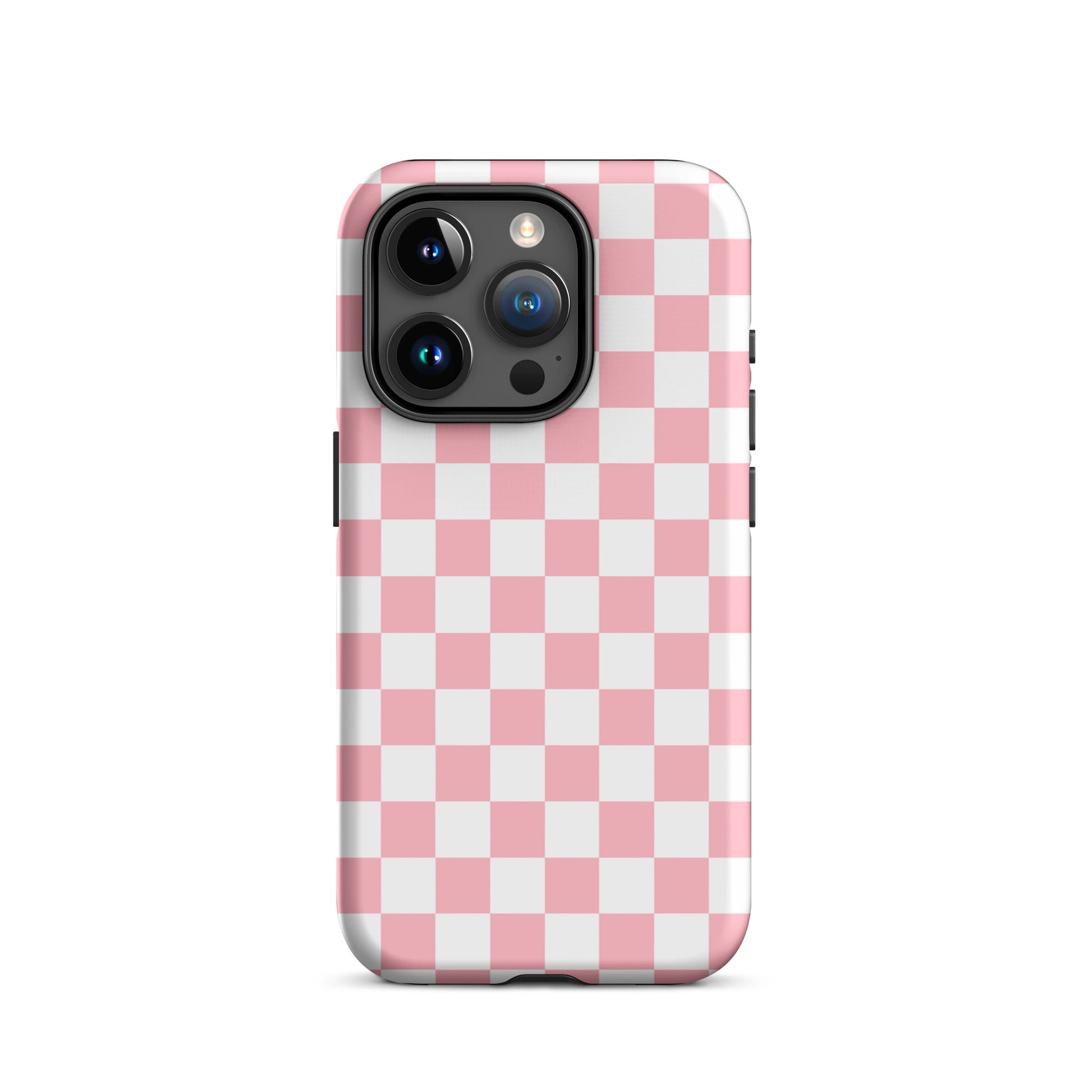 Playful pink and white checkered Phone Case for iPhone, adding fun and style to your device.