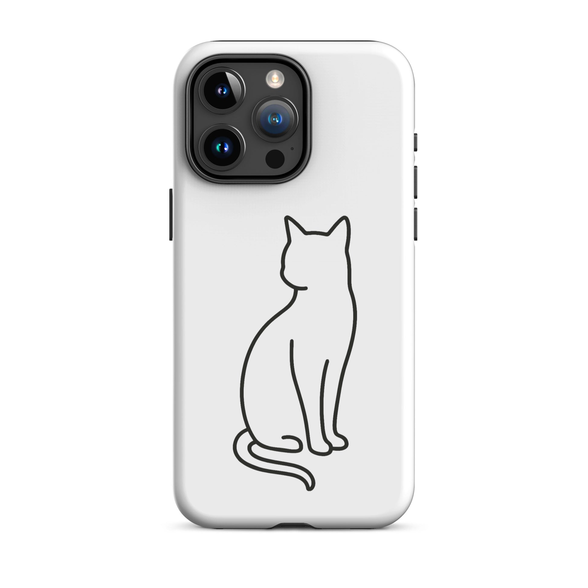 iPhone Case with minimalist sitting cat design, perfect for modern pet lovers and stylish device protection.