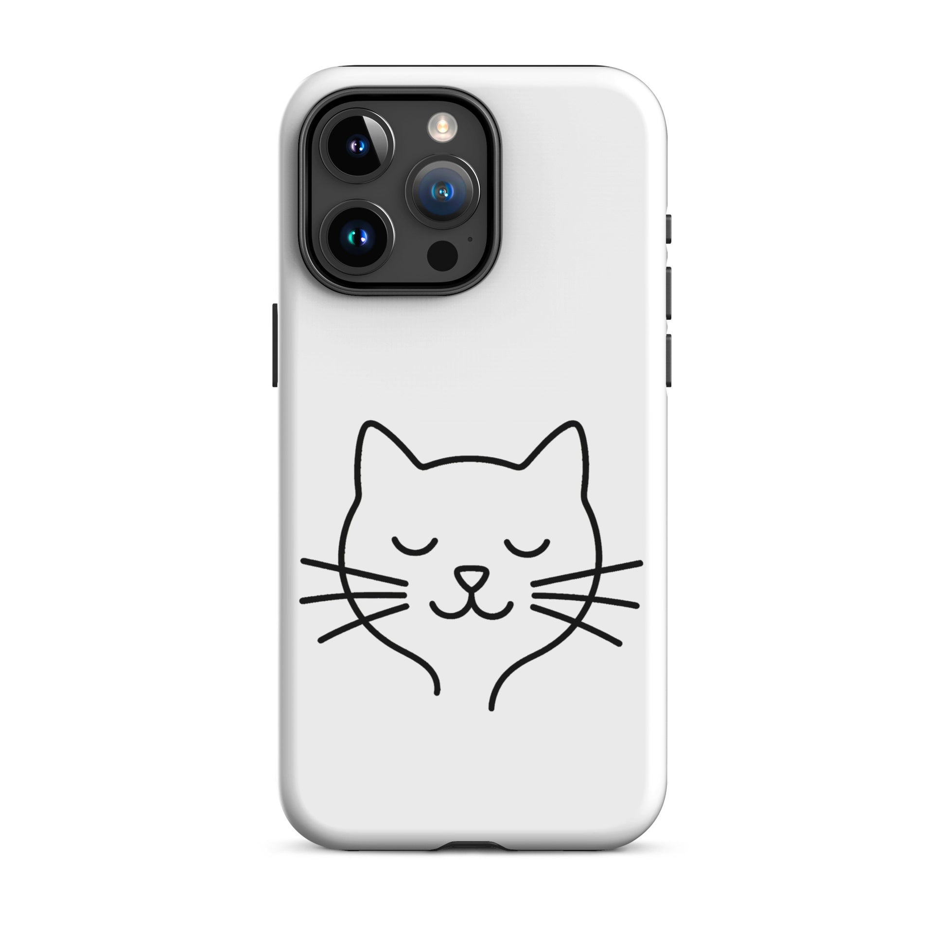 Phone Case for iPhone featuring cute minimalist cat line art design with whiskers.