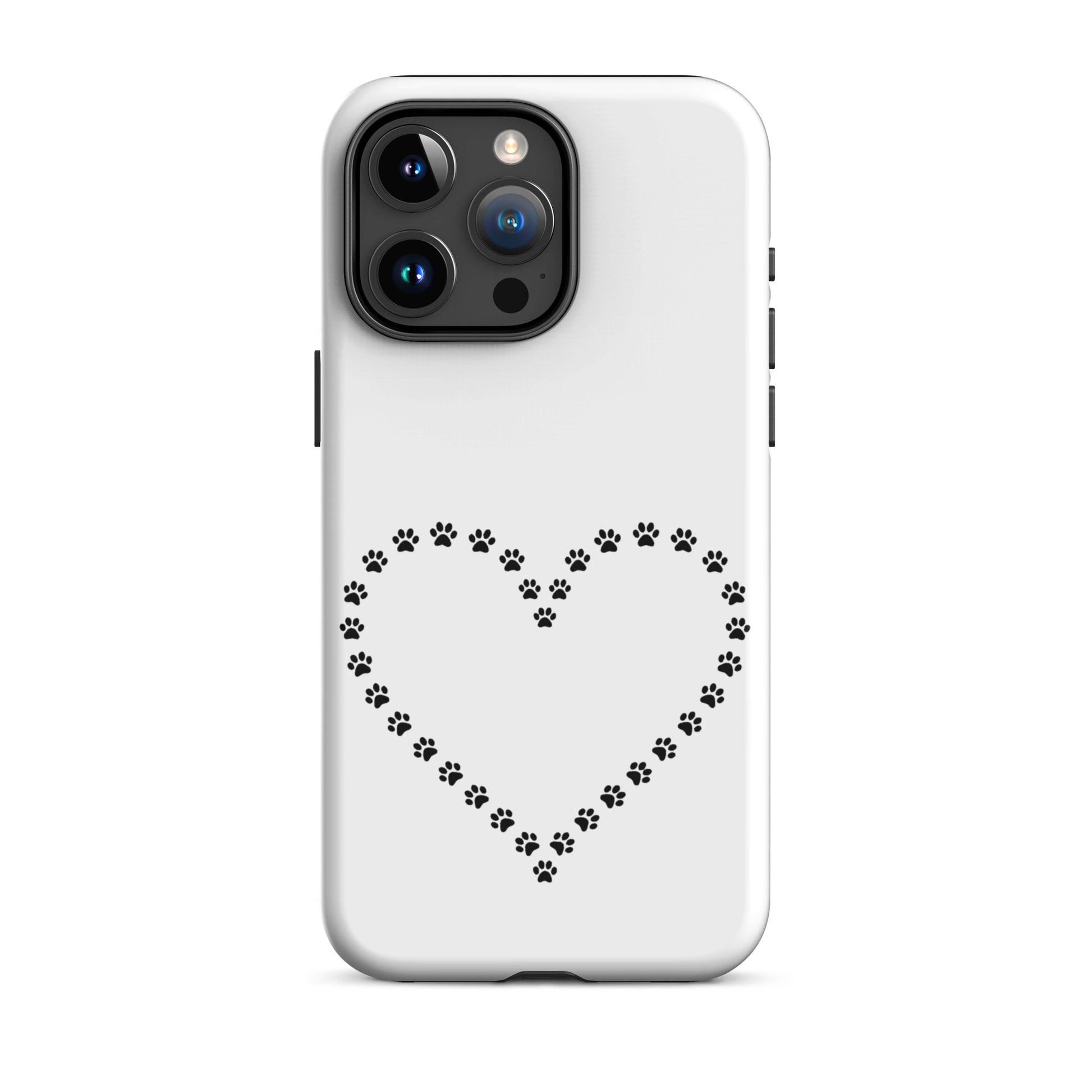 Phone Case featuring cute paw print heart design for pet lovers, perfect for durable protection.