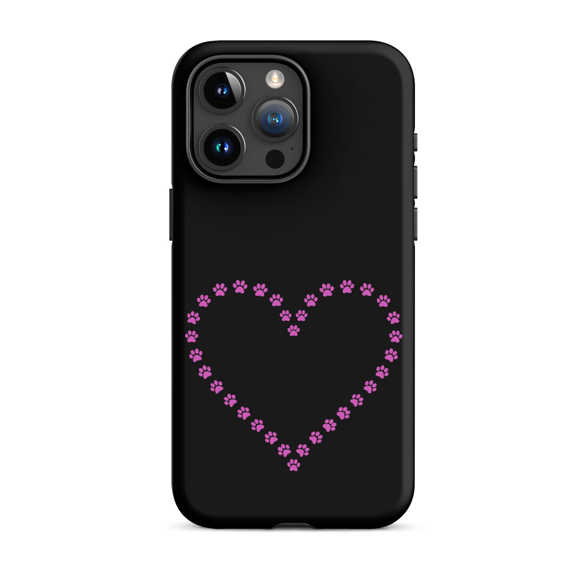 Phone Case for iPhone with cute paw print heart design for pet lovers.