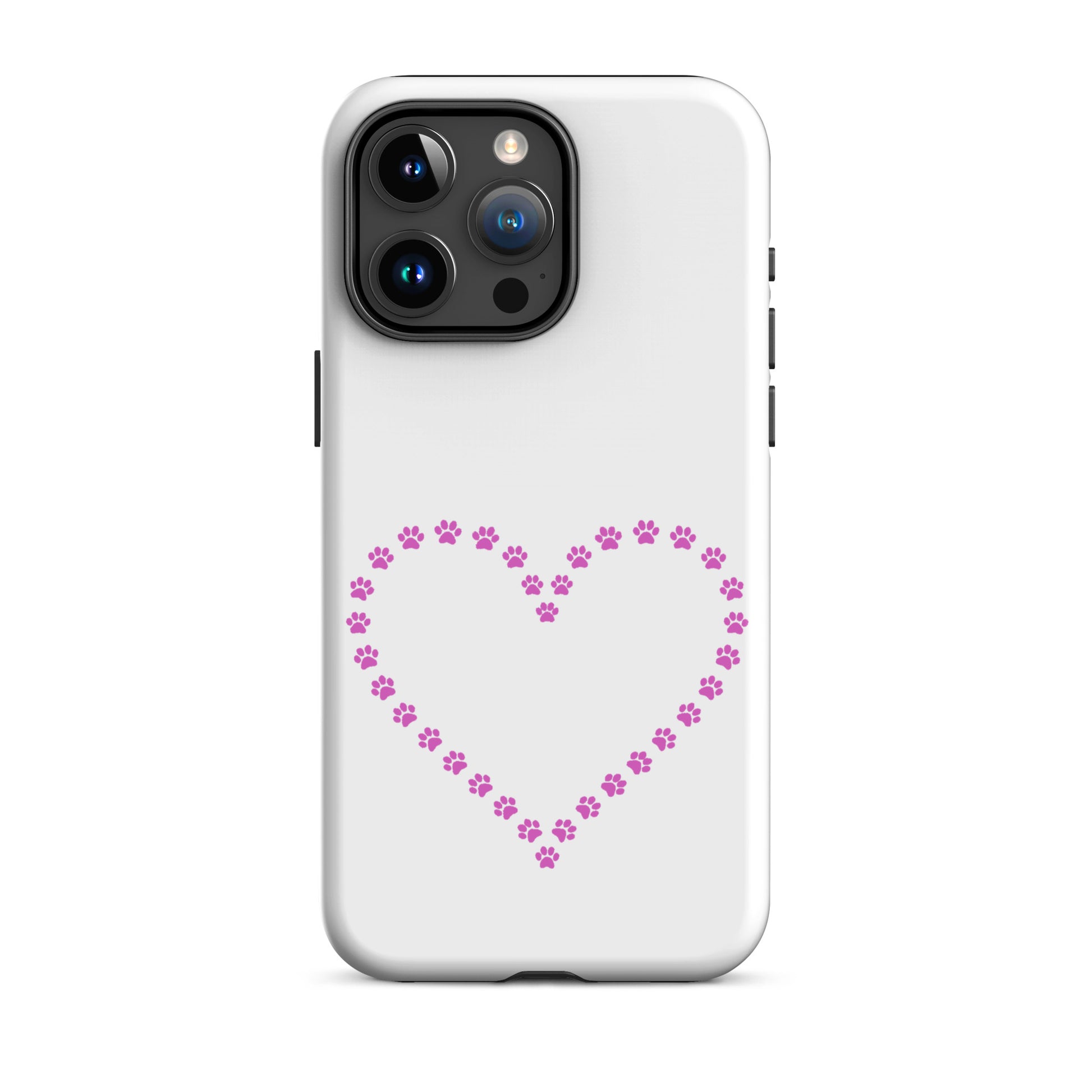 Phone Case for iPhone featuring cute paw print heart design, perfect for pet lovers and minimalistic style.