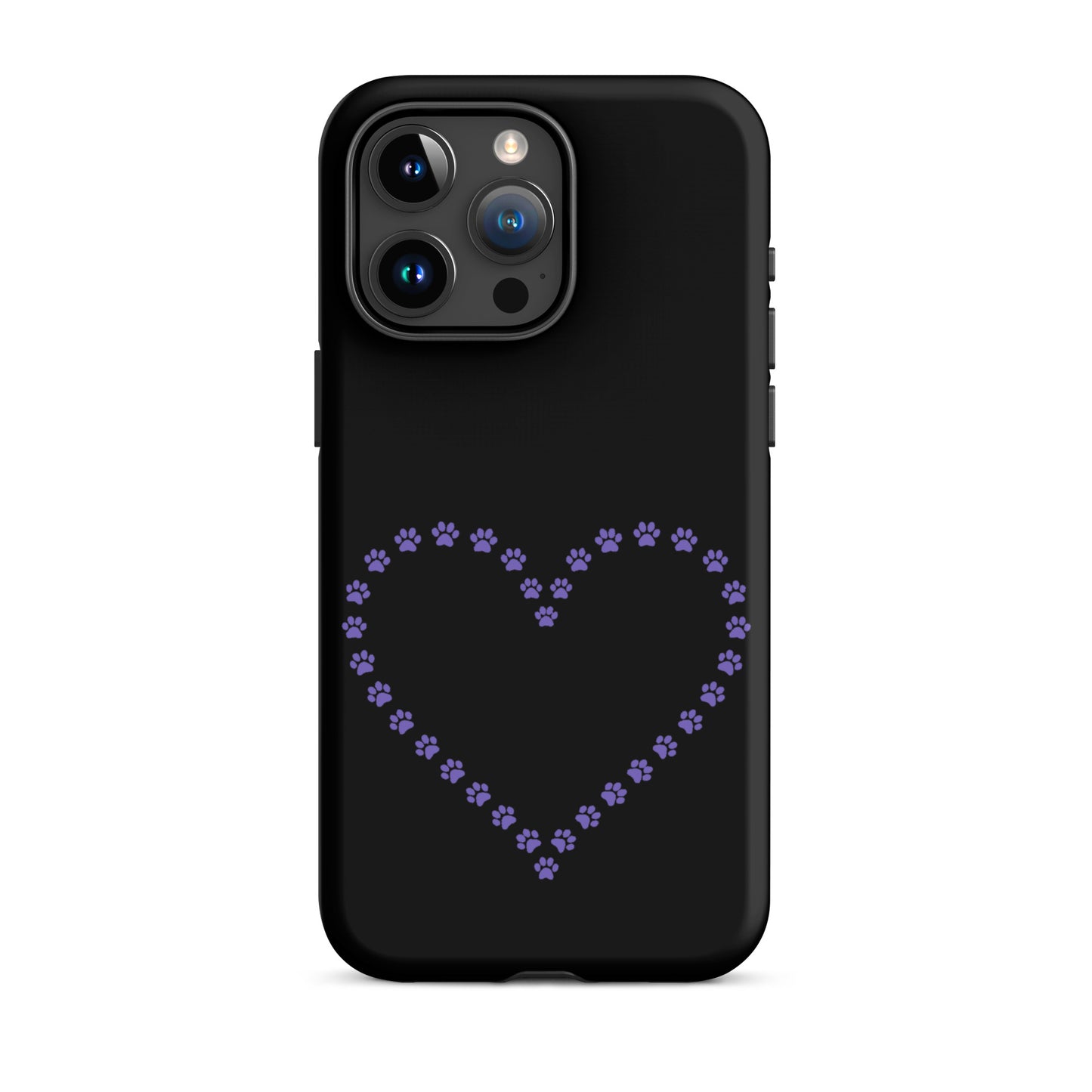 Phone Case featuring a playful heart design made of paw prints, perfect for pet lovers.